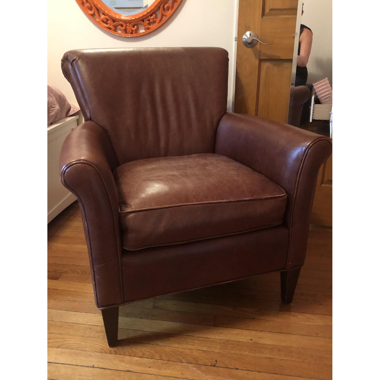 Crate & Barrel Leather Club Chair - image-4