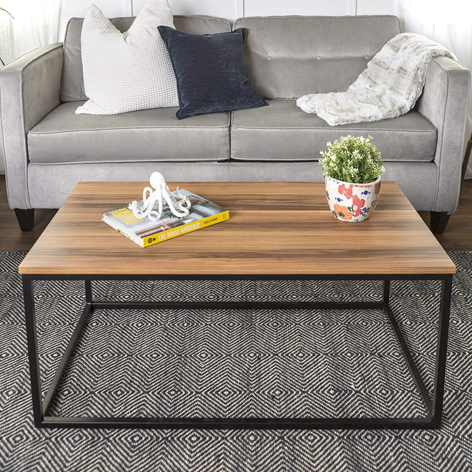 Walker Edison Teak Coffee Table - image-1
