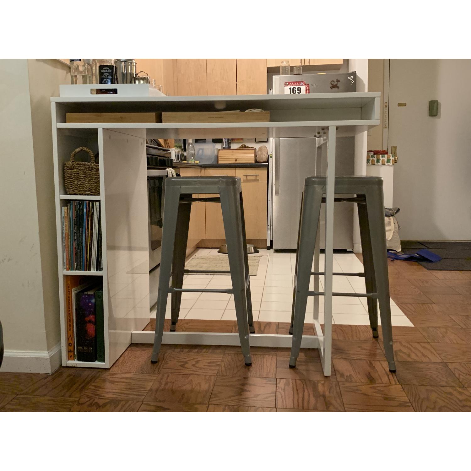 CB2 Public White Dining Table AptDeco