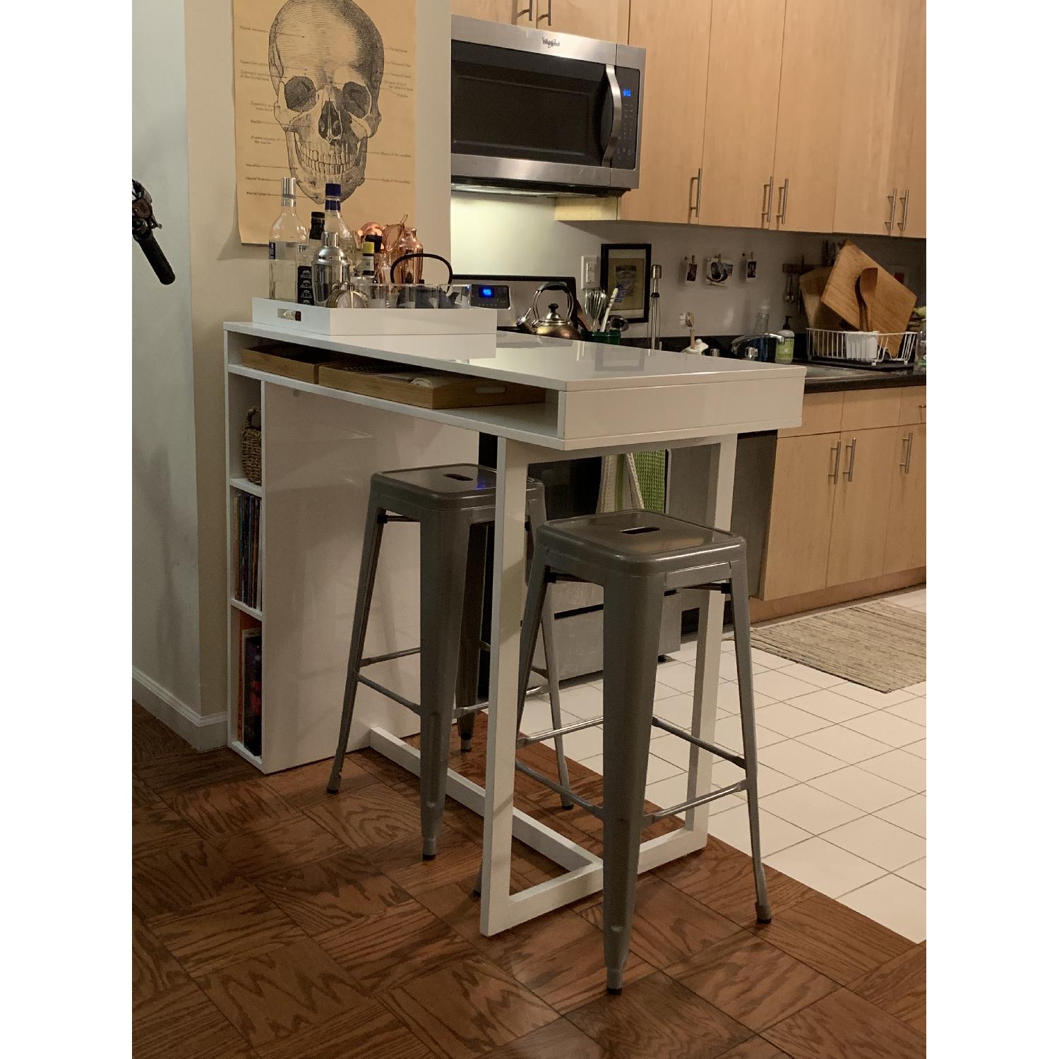 CB2 Public White Dining Table AptDeco