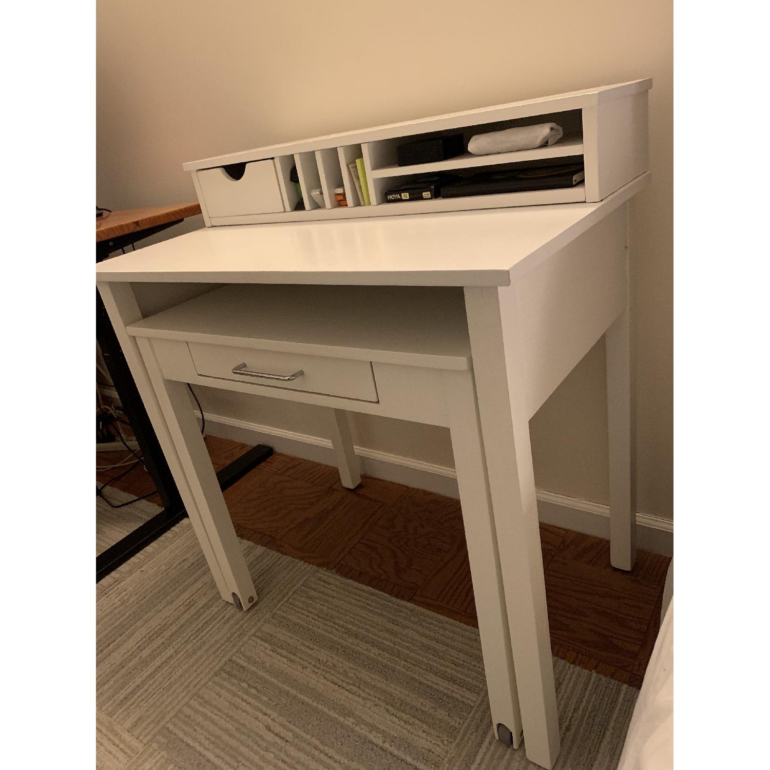Container Store White Oak Roll-Out Desk - image-3