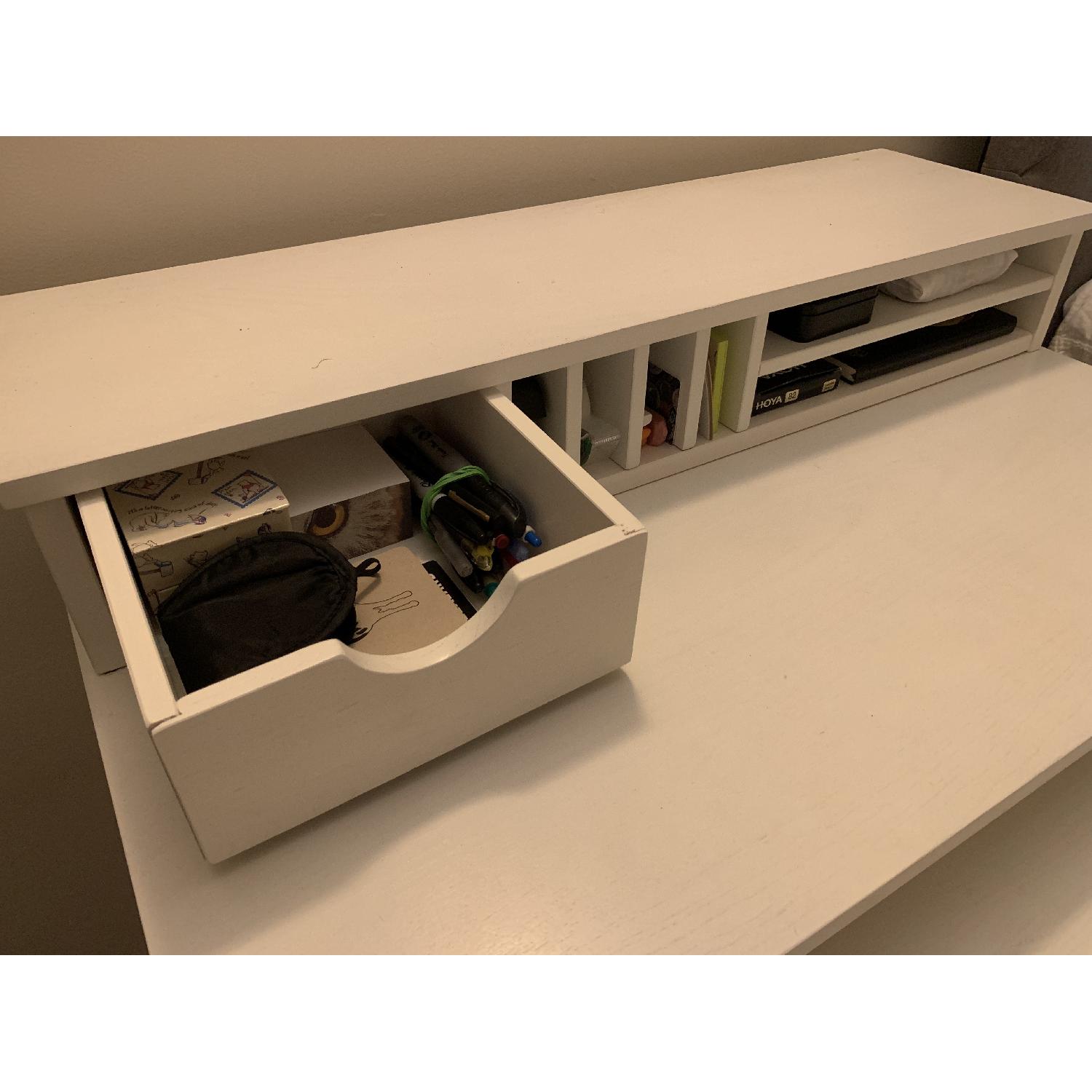 Container Store White Oak Roll-Out Desk - image-8