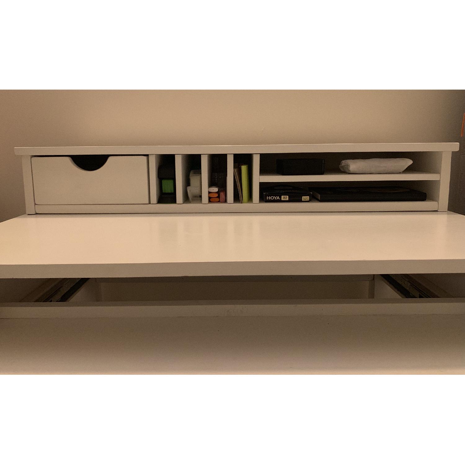 Container Store White Oak Roll-Out Desk - image-9