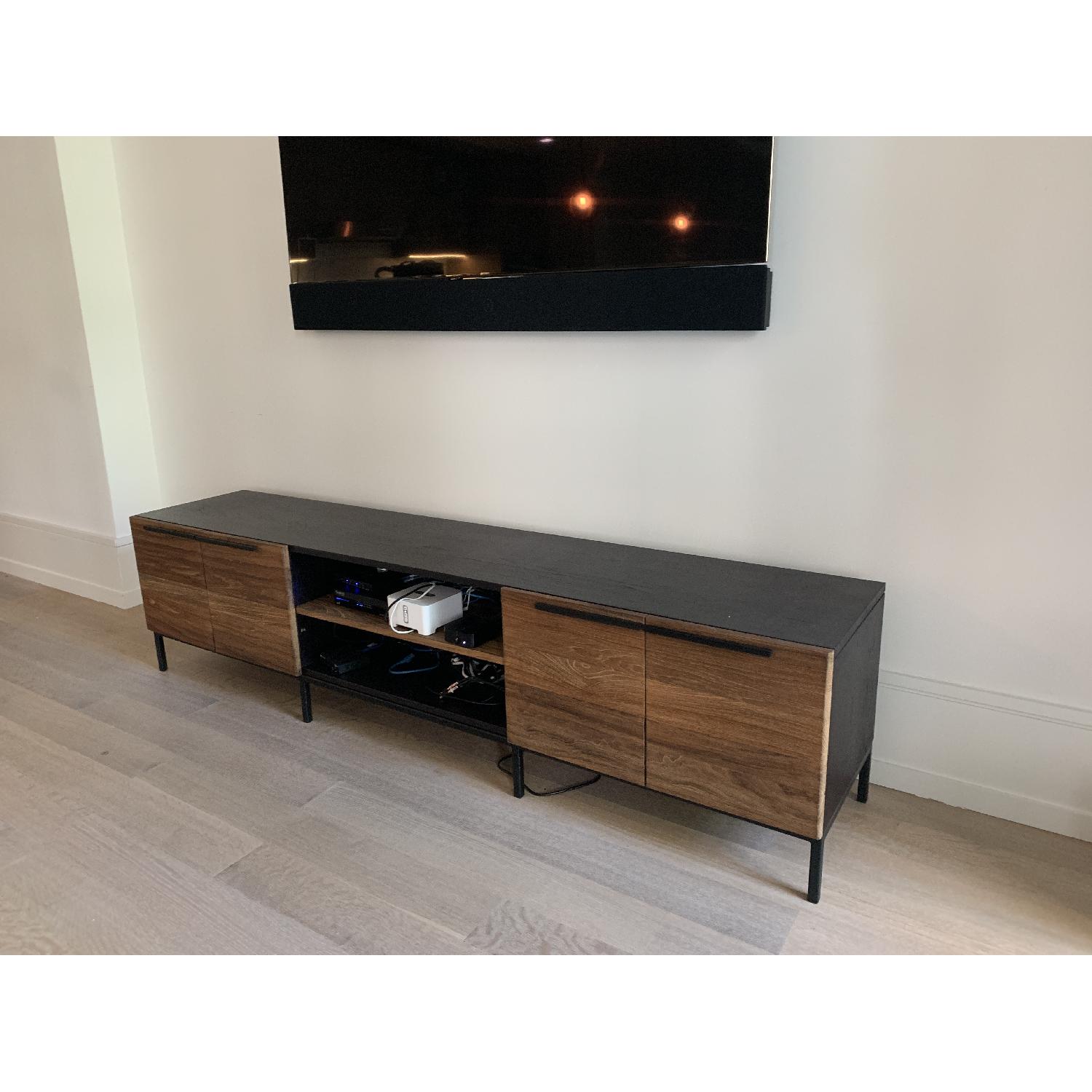 West Elm Wood Modern Media Console AptDeco
