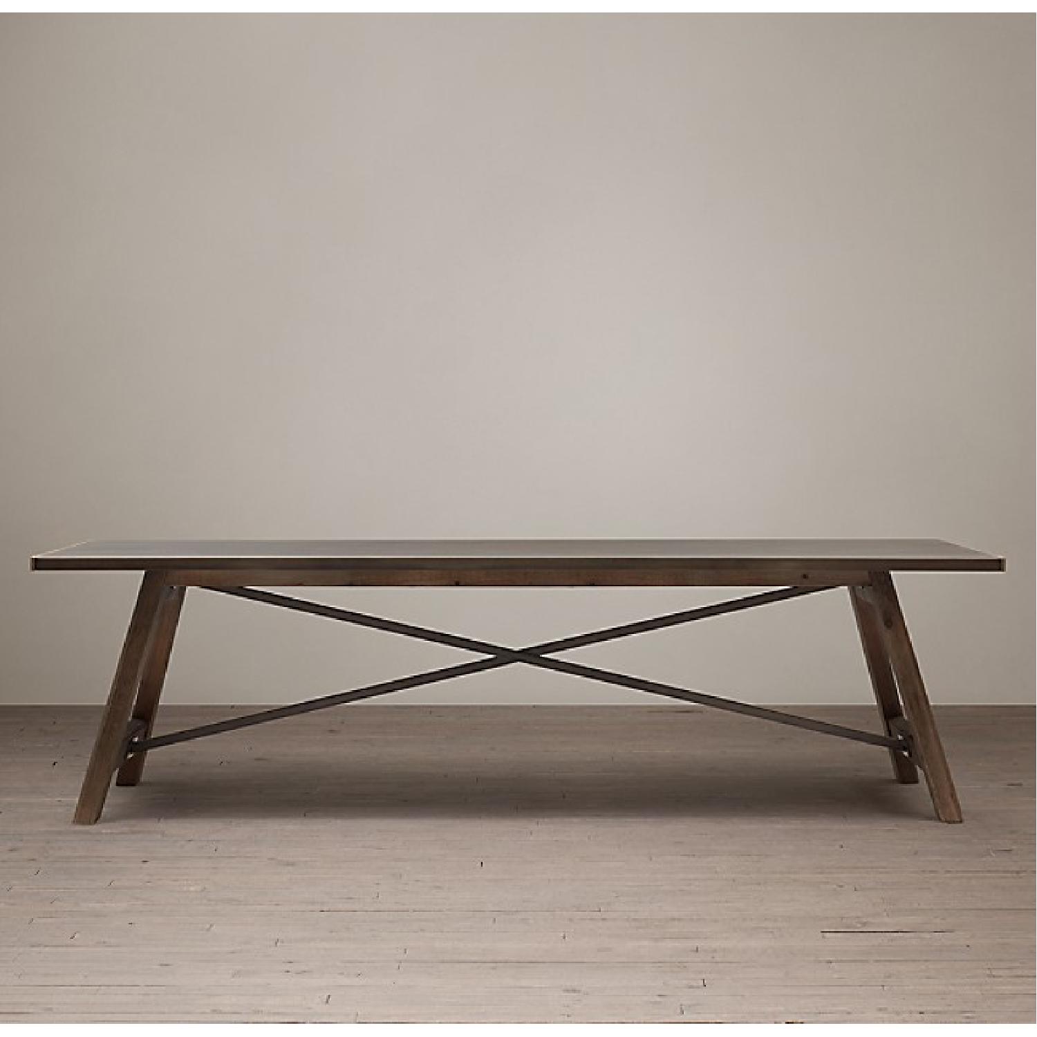 Restoration Hardware Zinc-Top Rectangular Dining Table - image-1
