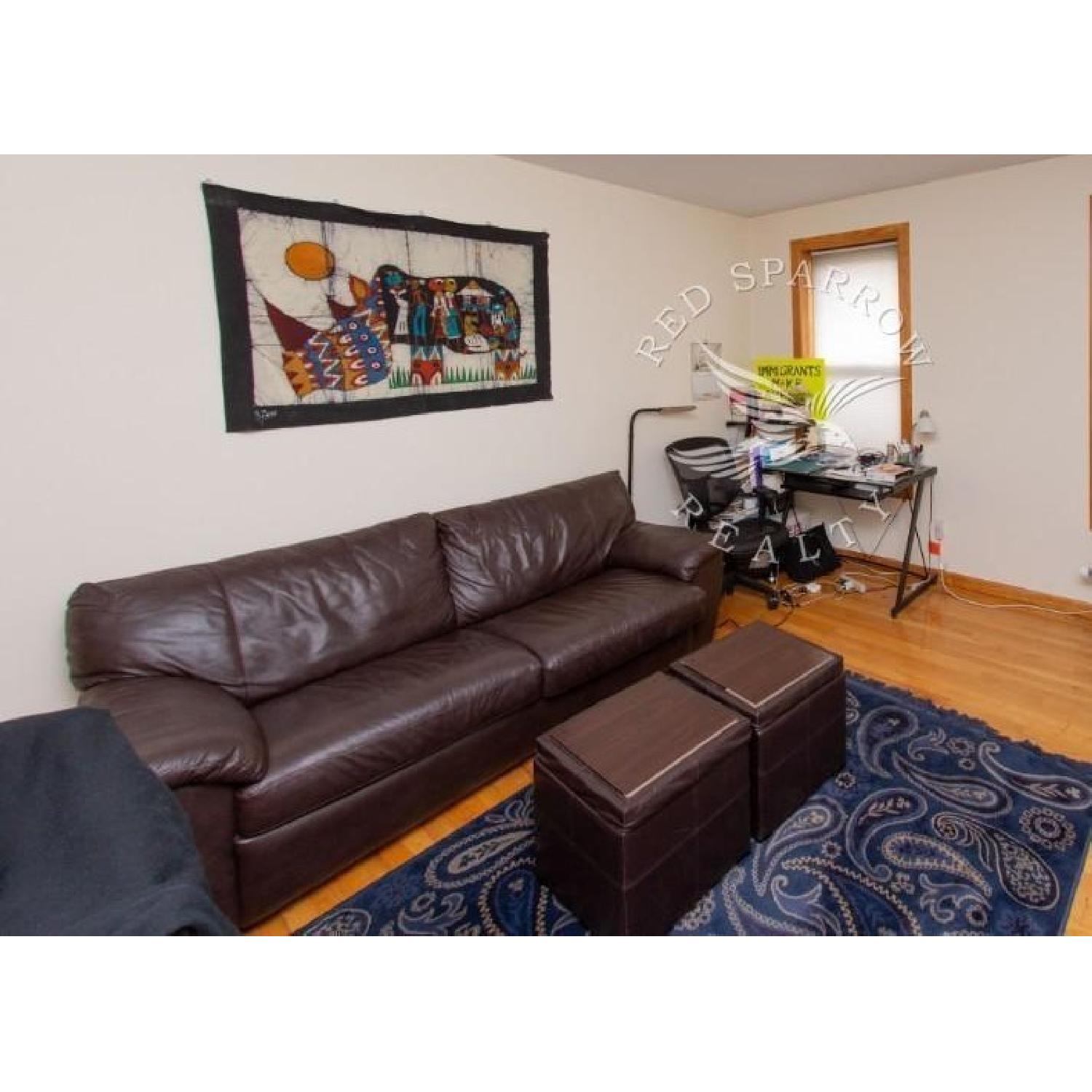 Ikea Vreta Leather Sofa AptDeco