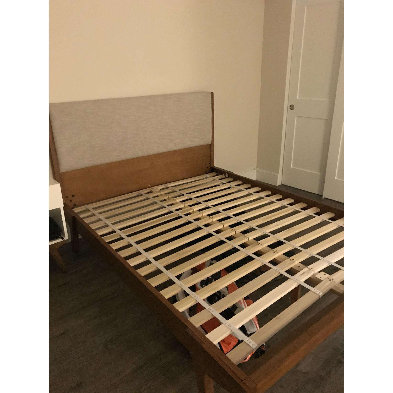 West Elm Modern Bed in Linen Weave Natural - image-3