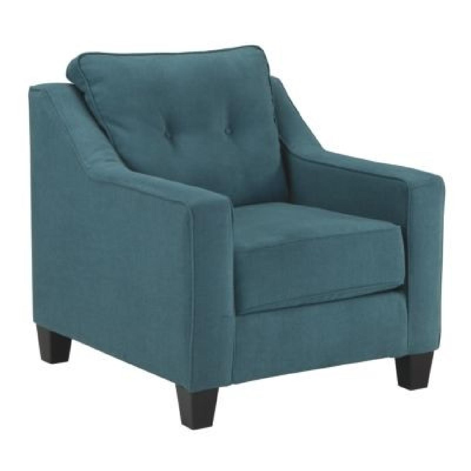Ashley Shayla Sofa + Armchair in Teal Color - image-4