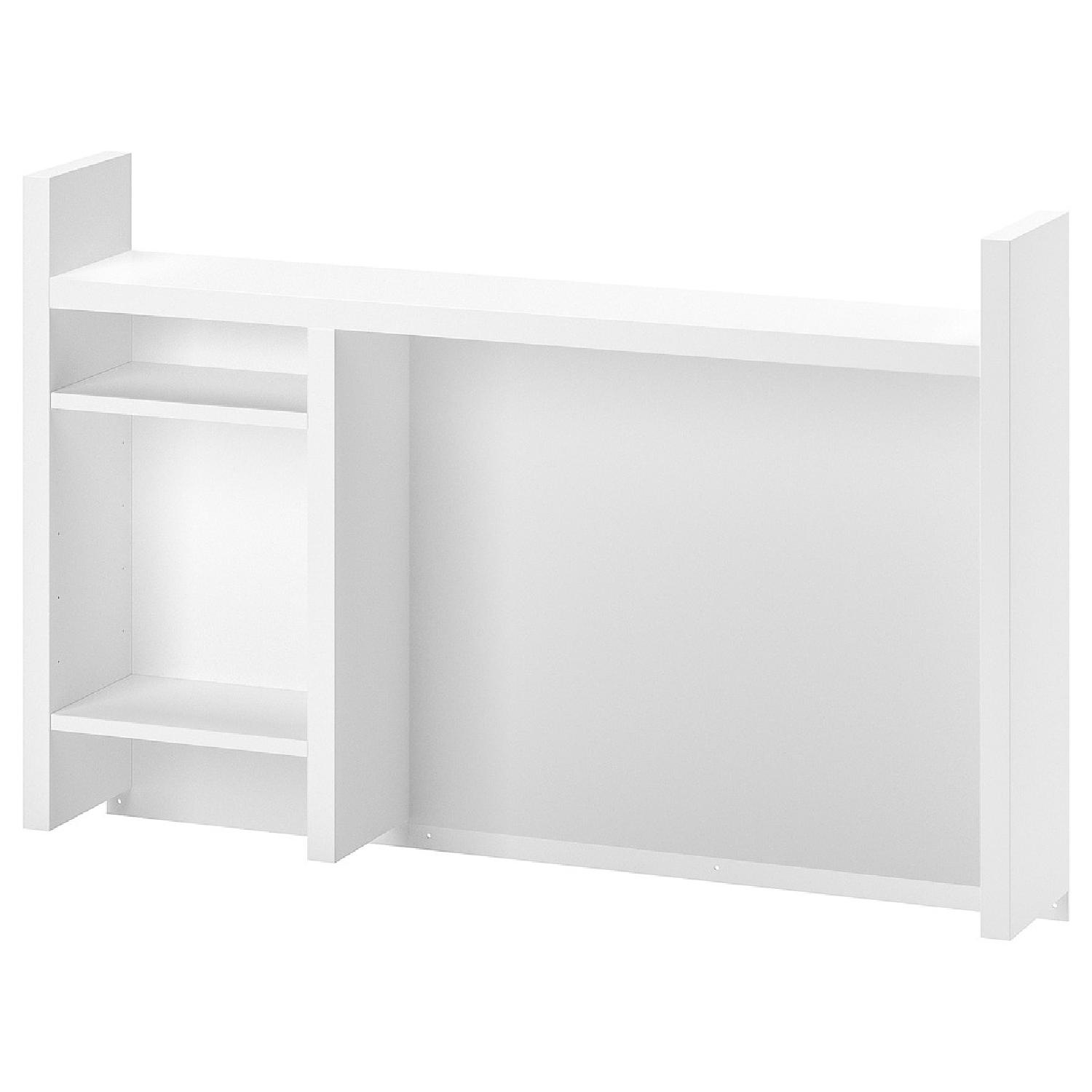 Ikea Micke White Desk w/ Addon Shelves AptDeco
