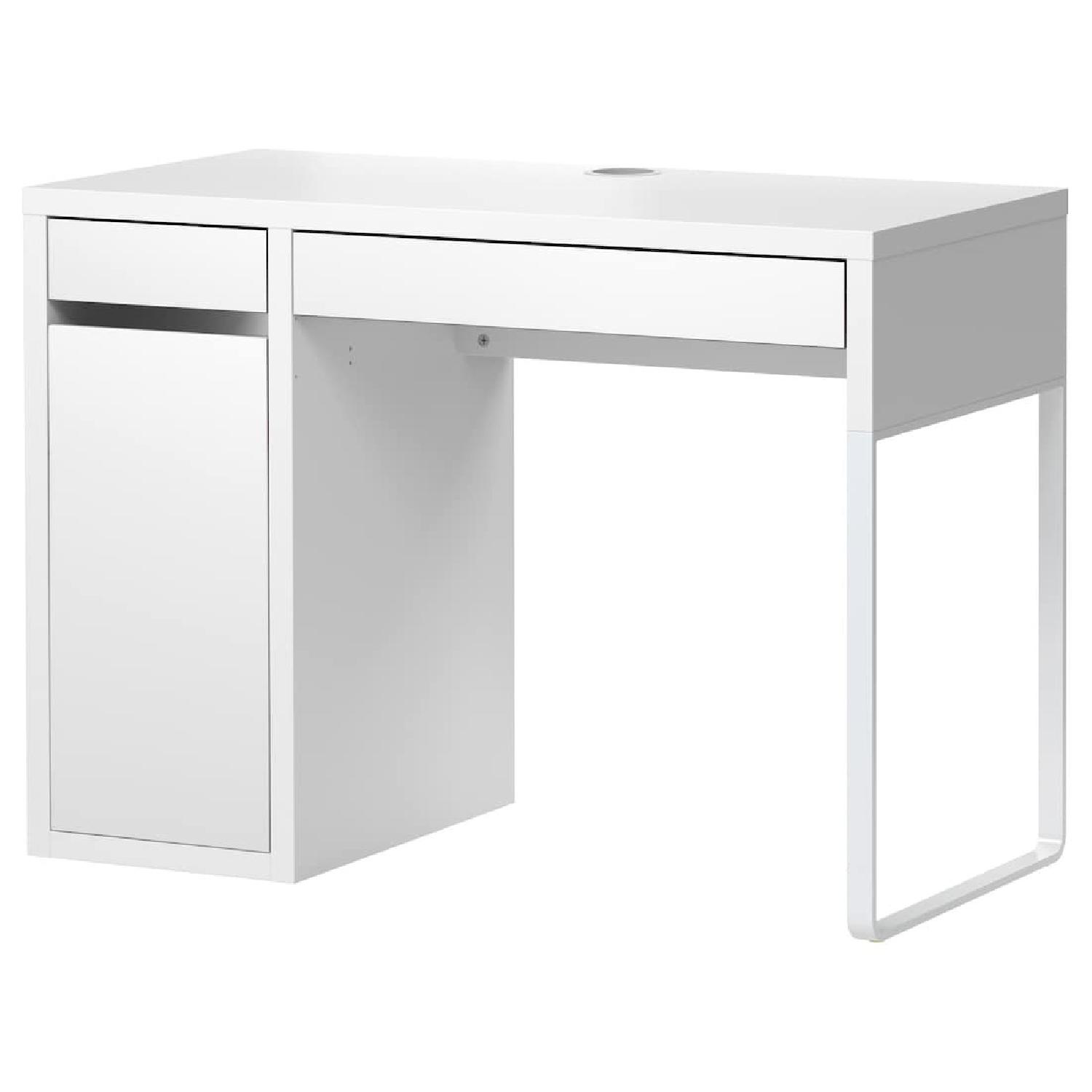Ikea Micke White Desk w/ Add-on Shelves - image-4