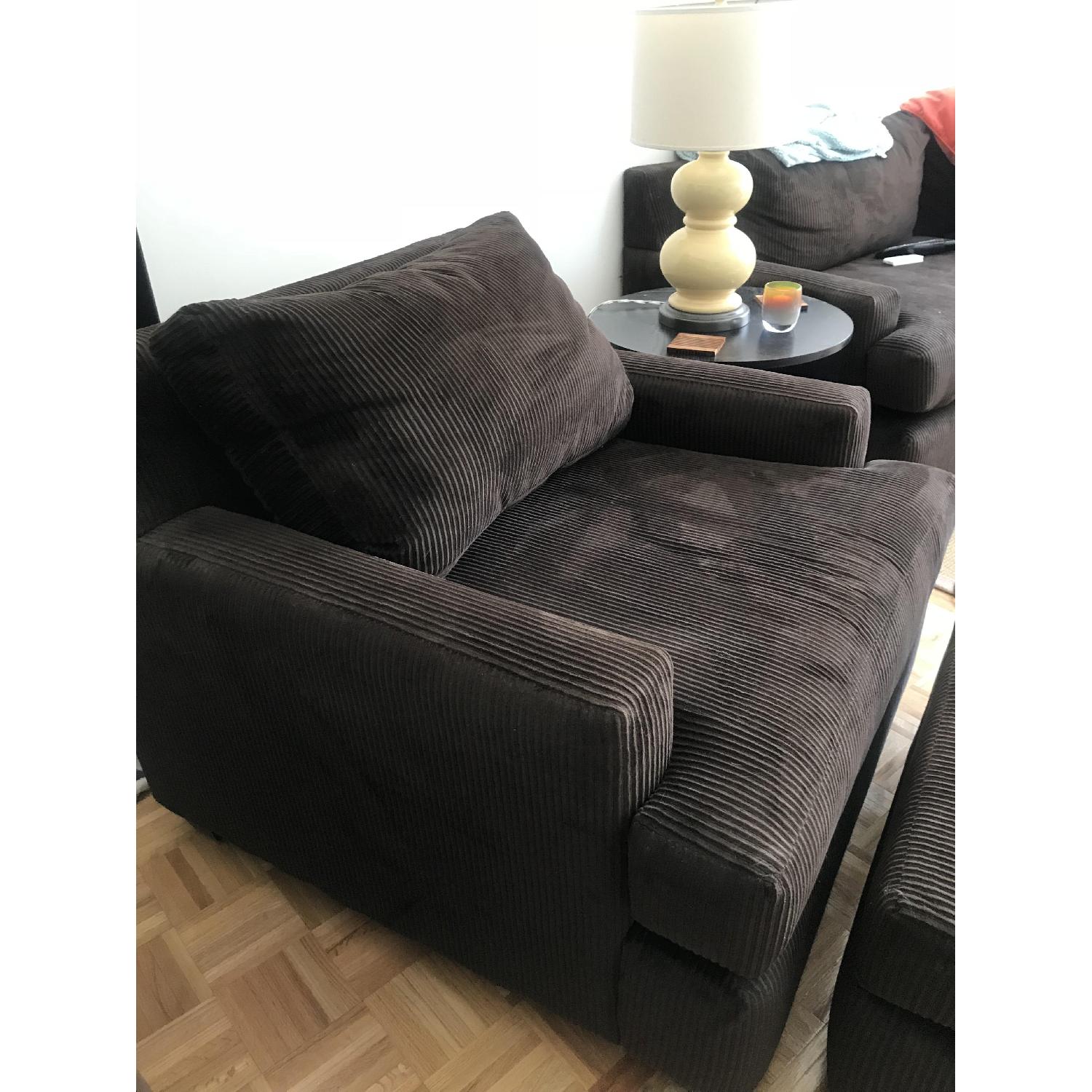 Raymour & Flanigan Chair and a Half & Ottoman - image-1