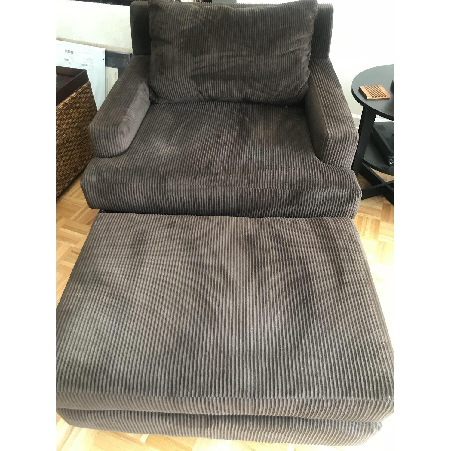 Raymour & Flanigan Chair and a Half & Ottoman - image-0