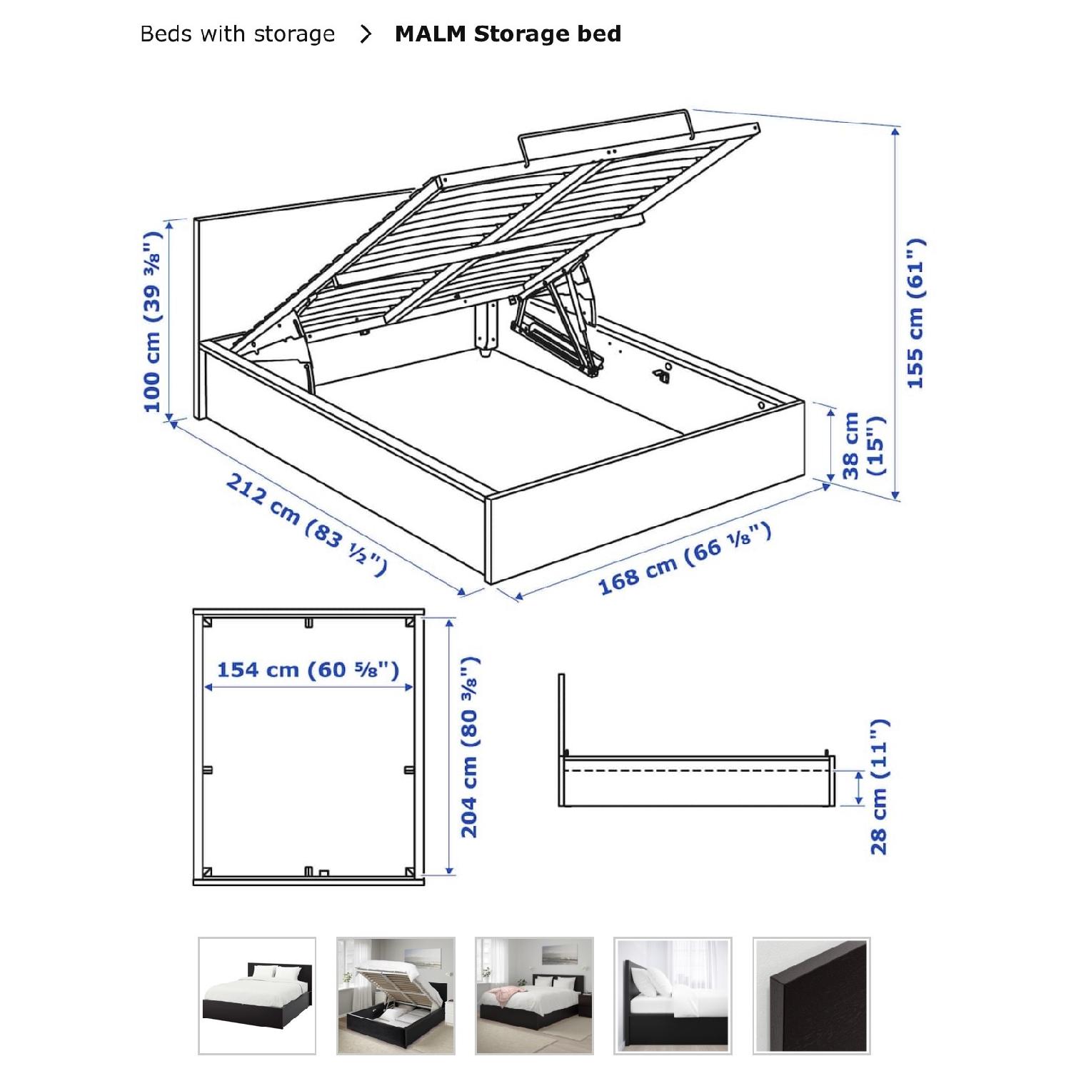 Ikea Malm Queen Size Lift-Top Storage Bed - image-4