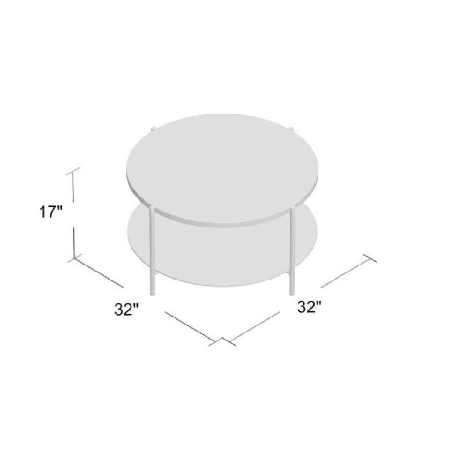 White Marble/Chrome Coffee Table - image-3