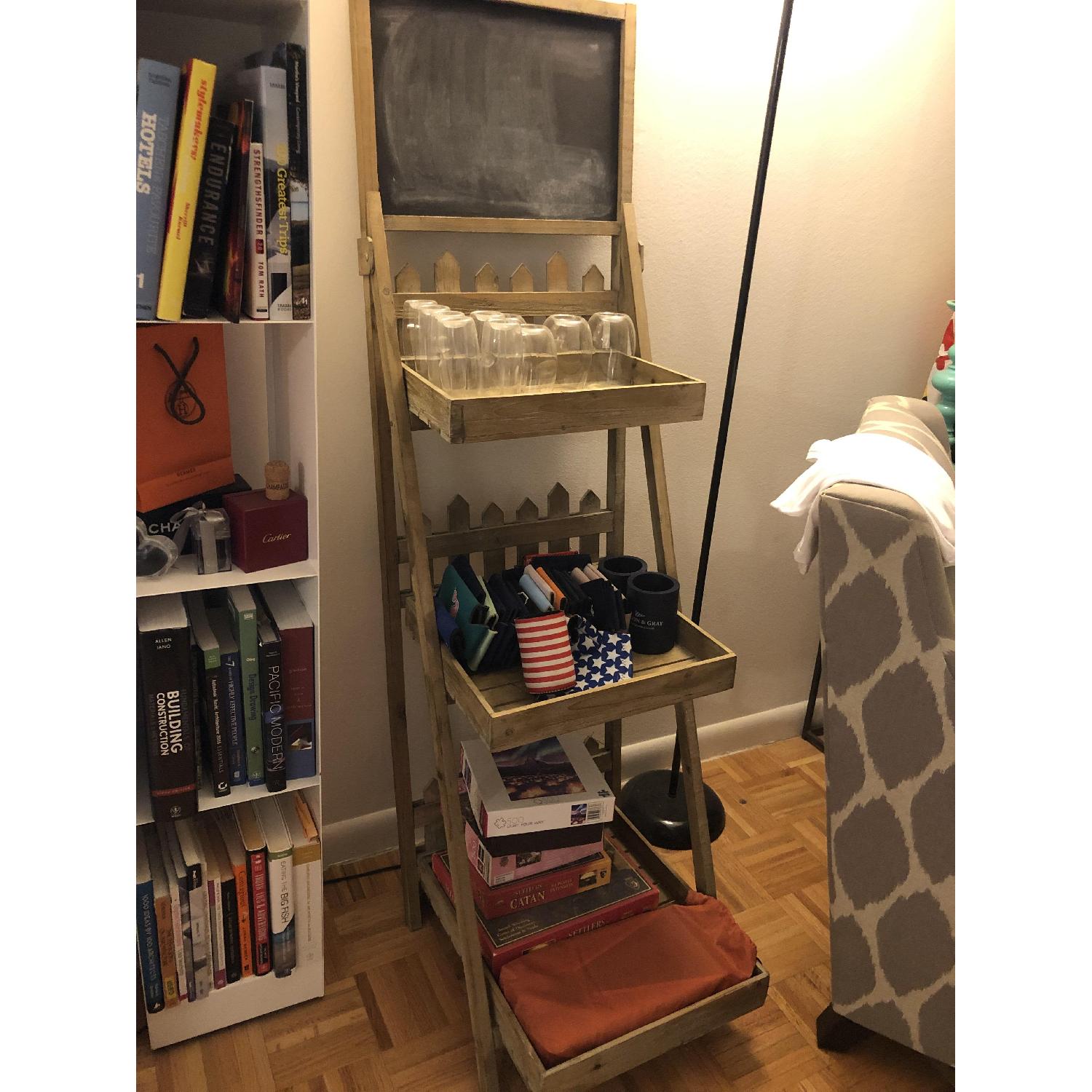 One King's Lane Wood Ladder Shelf w/ Chalkboard - image-2