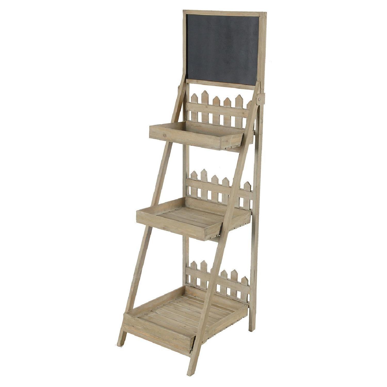 One King's Lane Wood Ladder Shelf w/ Chalkboard - image-0