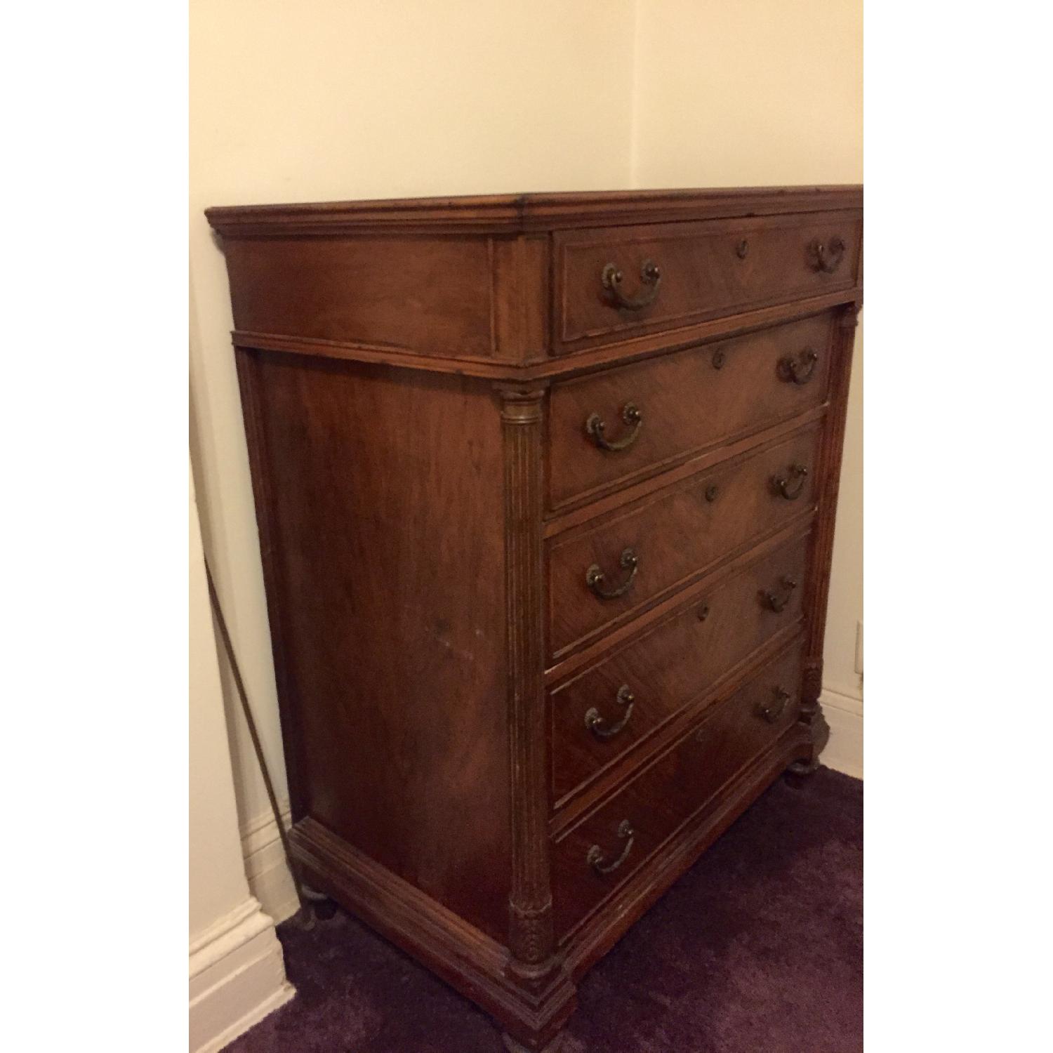 Pooley Furniture Co Antique 5 Drawer Dresser Aptdeco