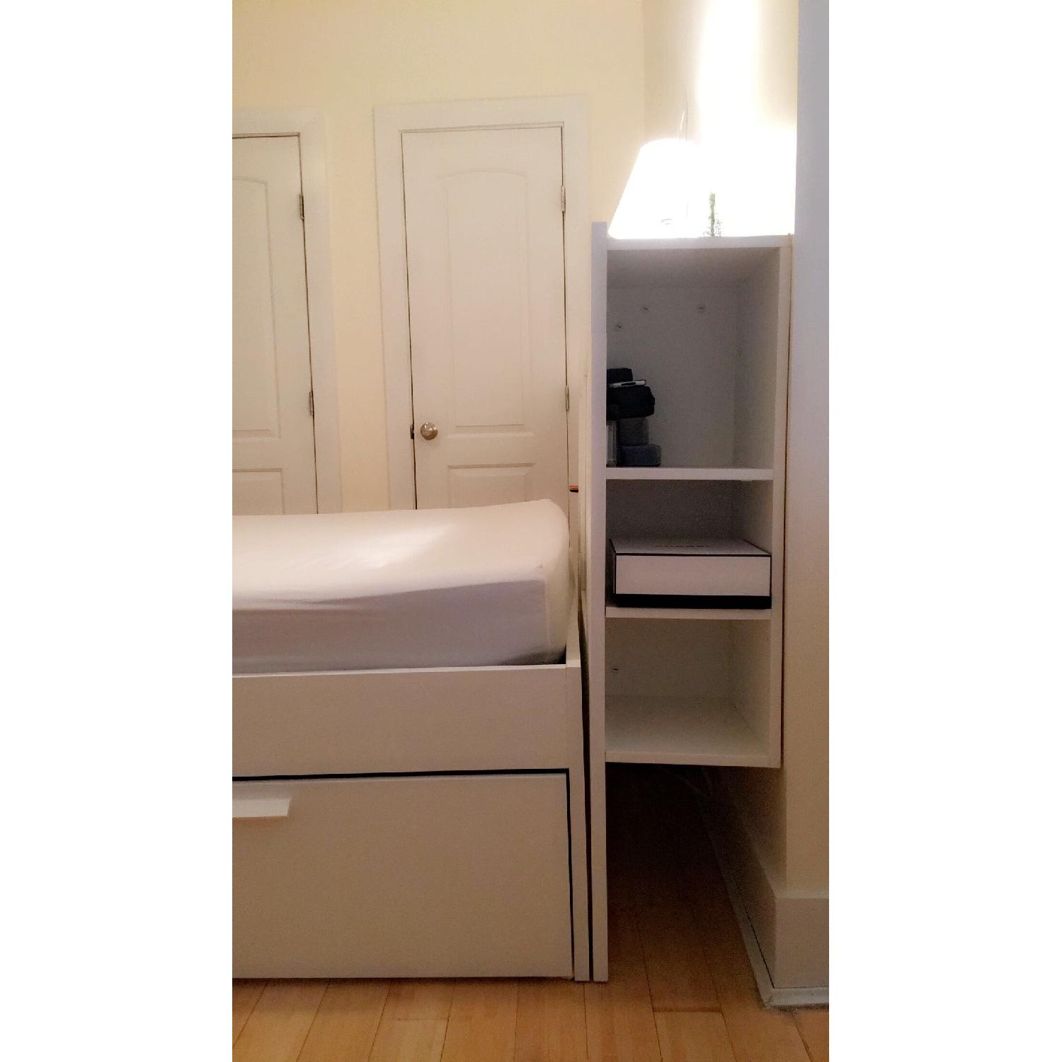 Ikea Brimnes Queen Size Bed Frame w/ Headboard & Storage Drawers in White - image-4