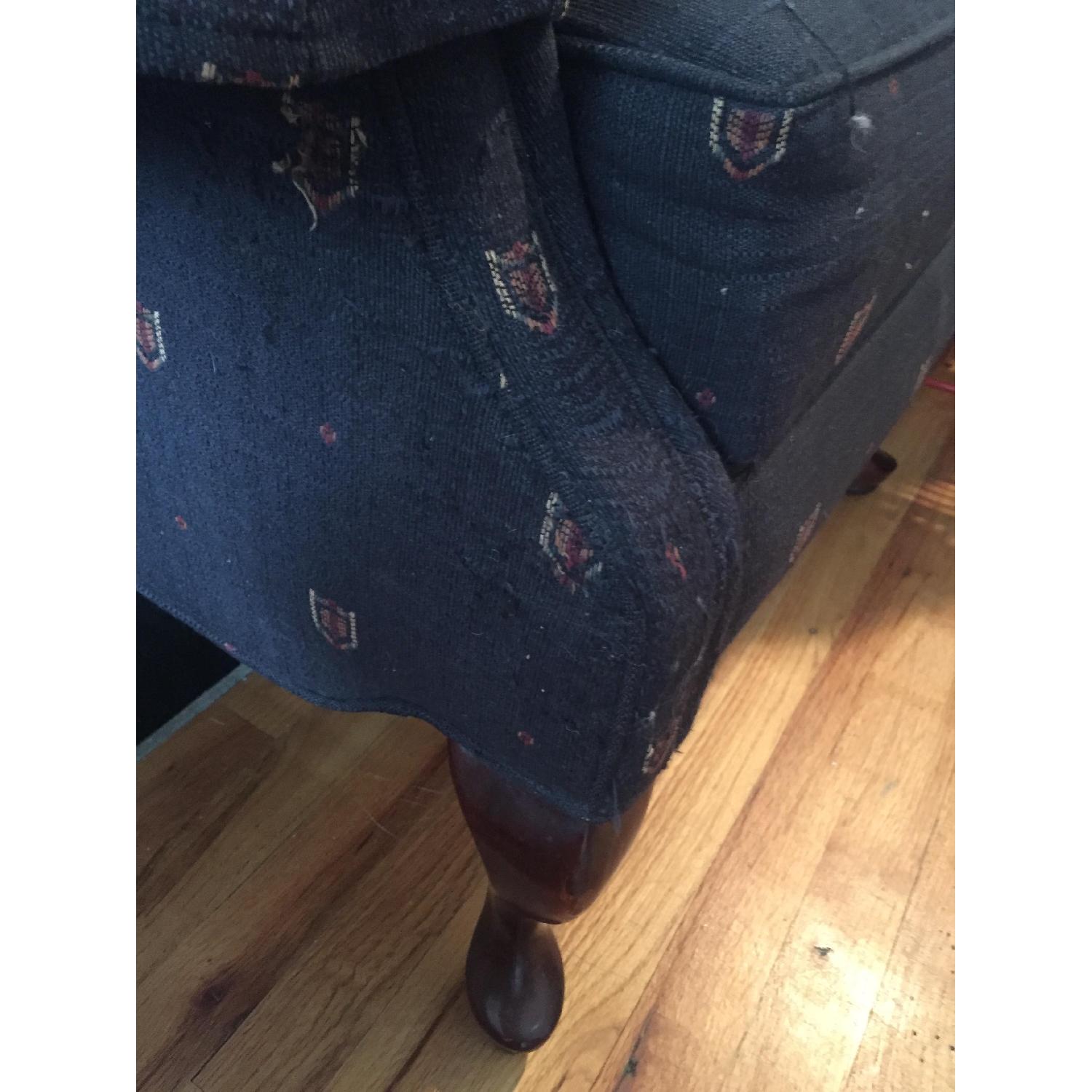 Vintage Navy Blue Wingback Recliner - image-9