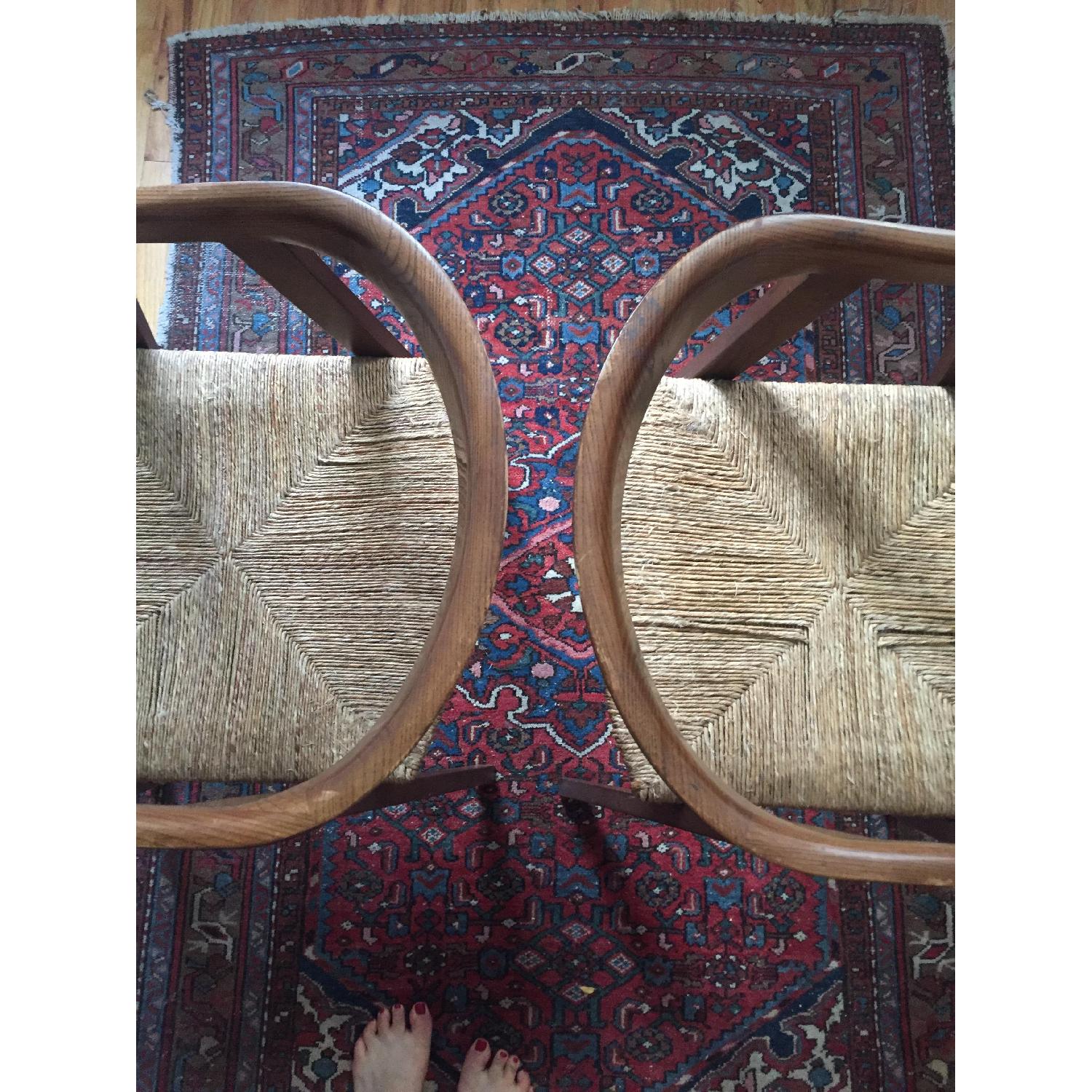 West Elm Dining Chairs w/ Raffia Cushion AptDeco