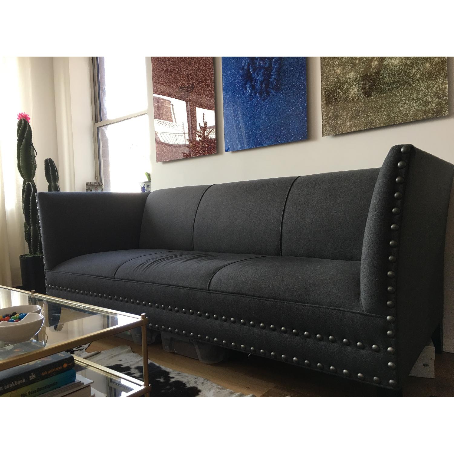 Arhaus Gray Couch + Slipper Chair - image-1