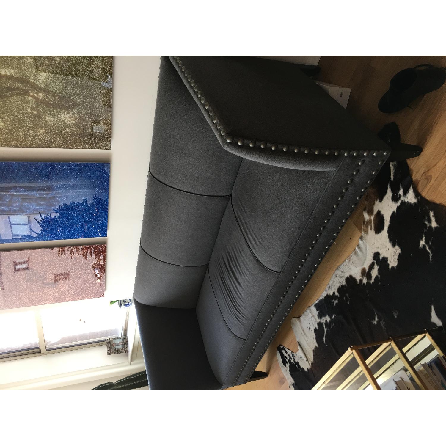 Arhaus Gray Couch + Slipper Chair - image-2