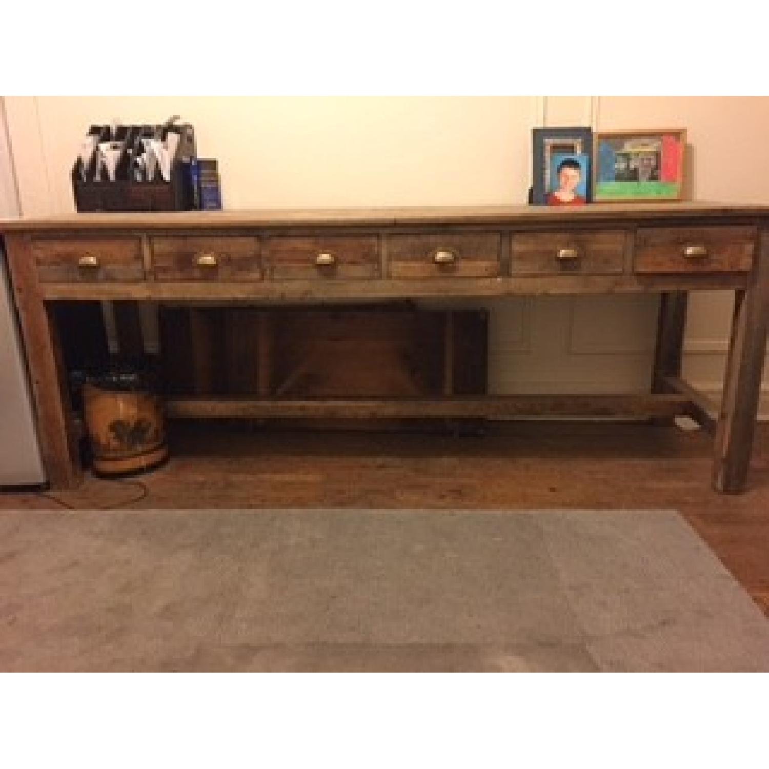 Anthropologie Wooden 6 Drawer Desk - image-1