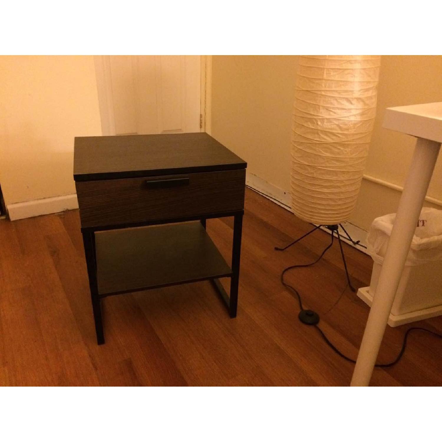 Ikea Trysil Nightstand in Dark Brown/Black AptDeco