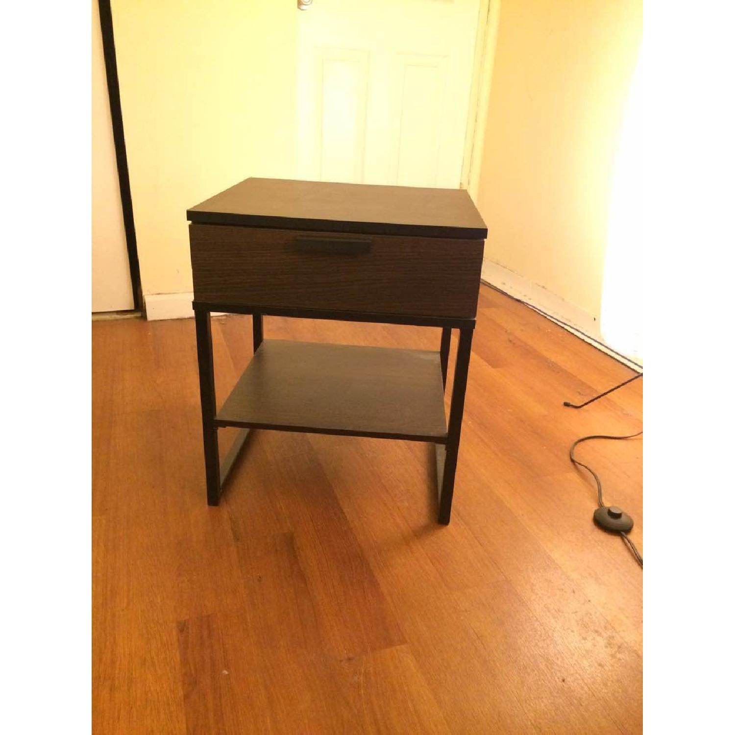 Ikea Trysil Nightstand in Dark Brown/Black AptDeco