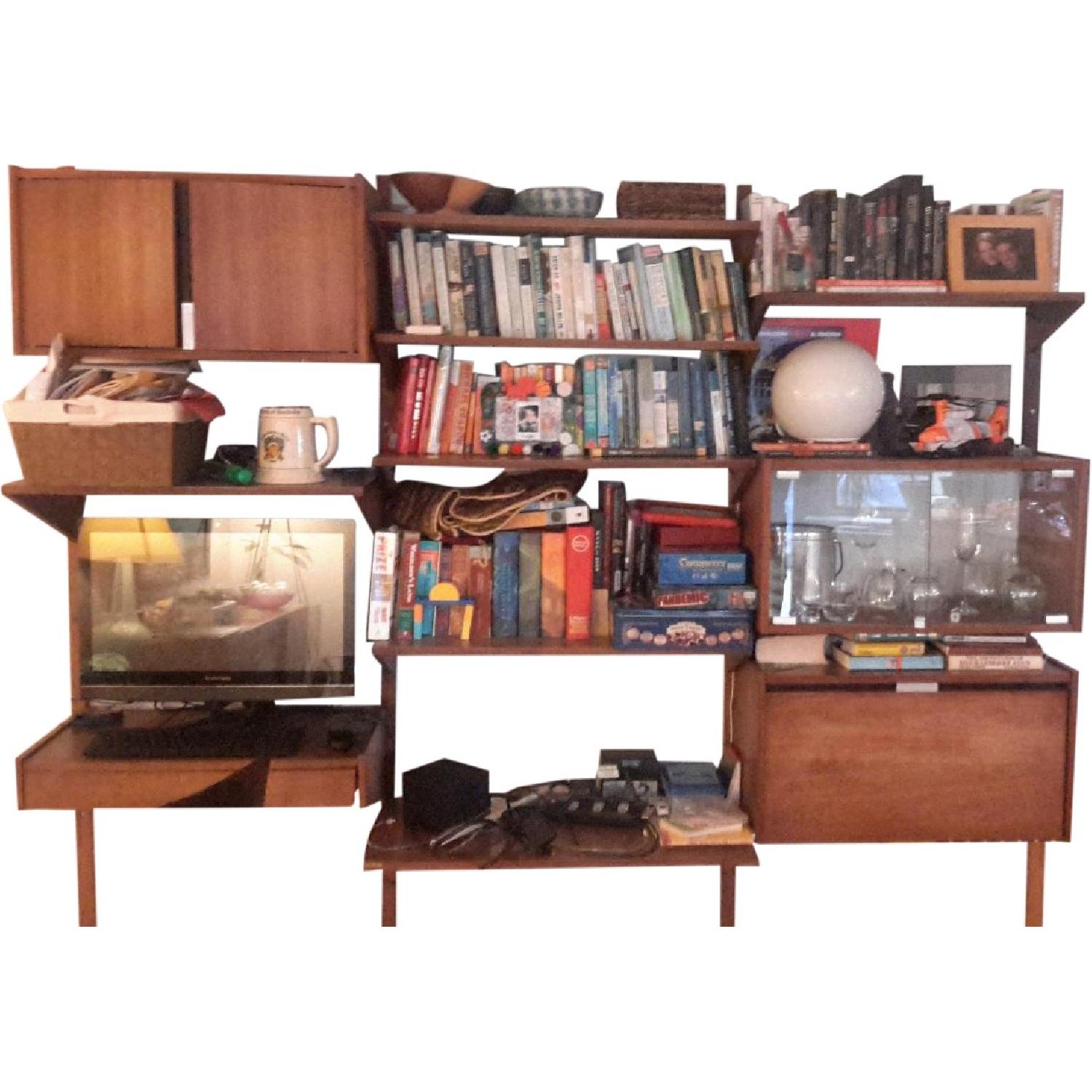 Mid-Century Danish Walnut Modular Wall Unit - image-0