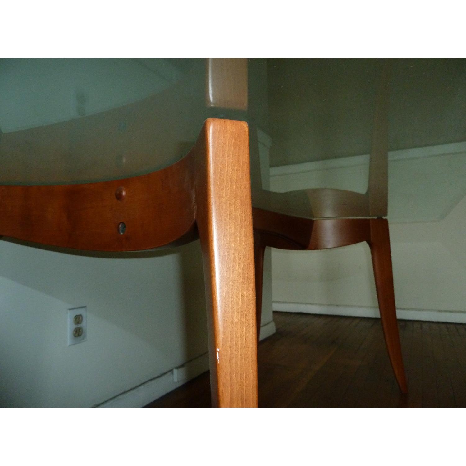 Dania Cherry Wood Glass Table w/ 6 Chairs - image-4
