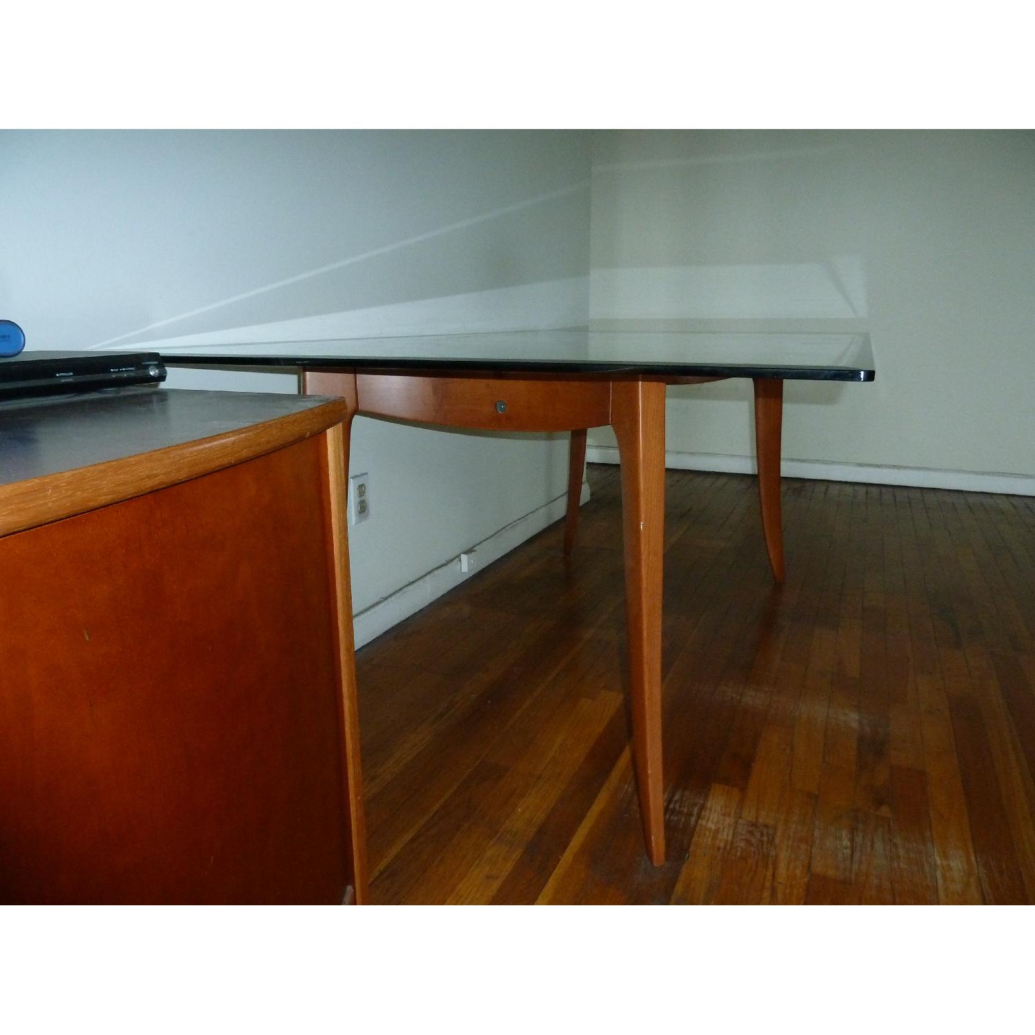 Dania Cherry Wood Glass Table w/ 6 Chairs - image-6