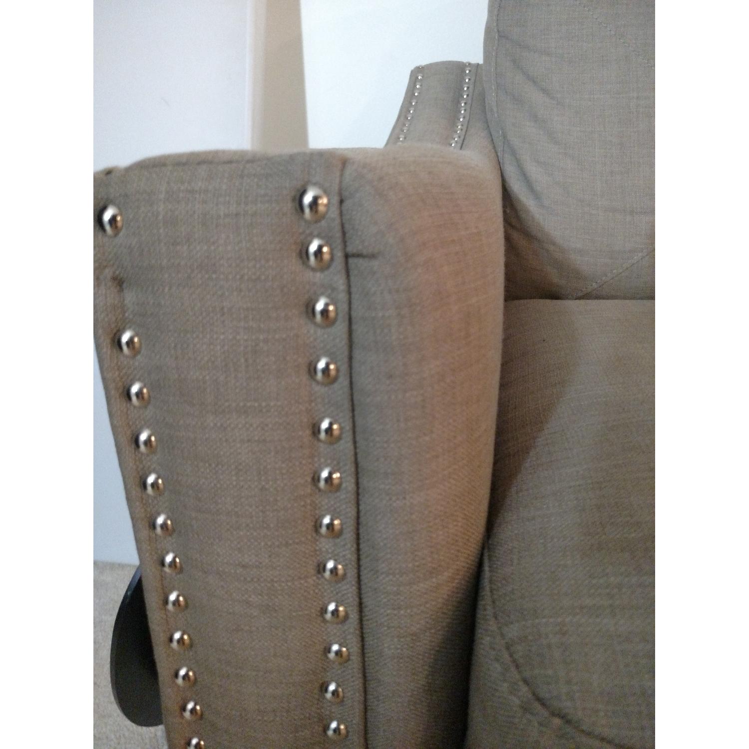 Nailhead Trim Beige Sofa - image-3