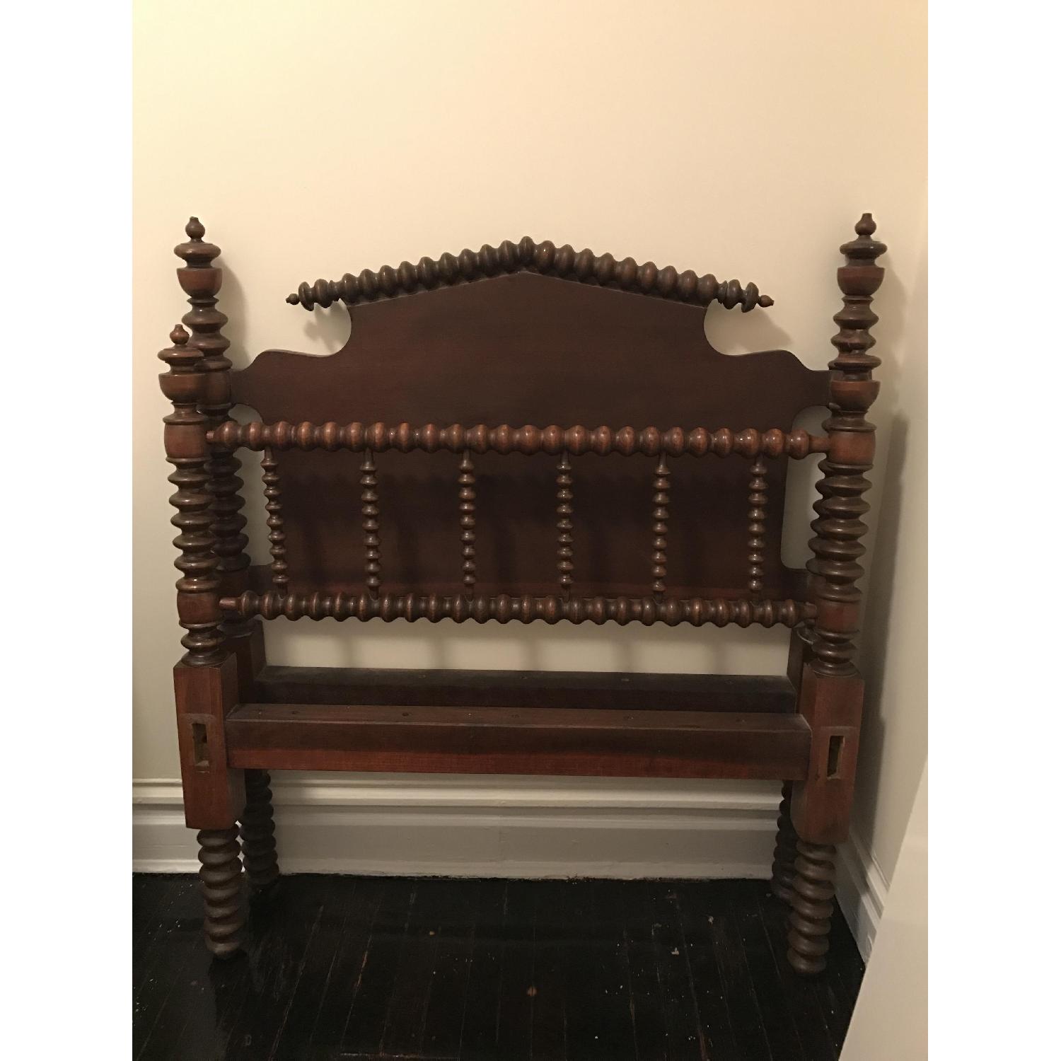 Antique Rope Spool Twin Size Bed Frame - image-1