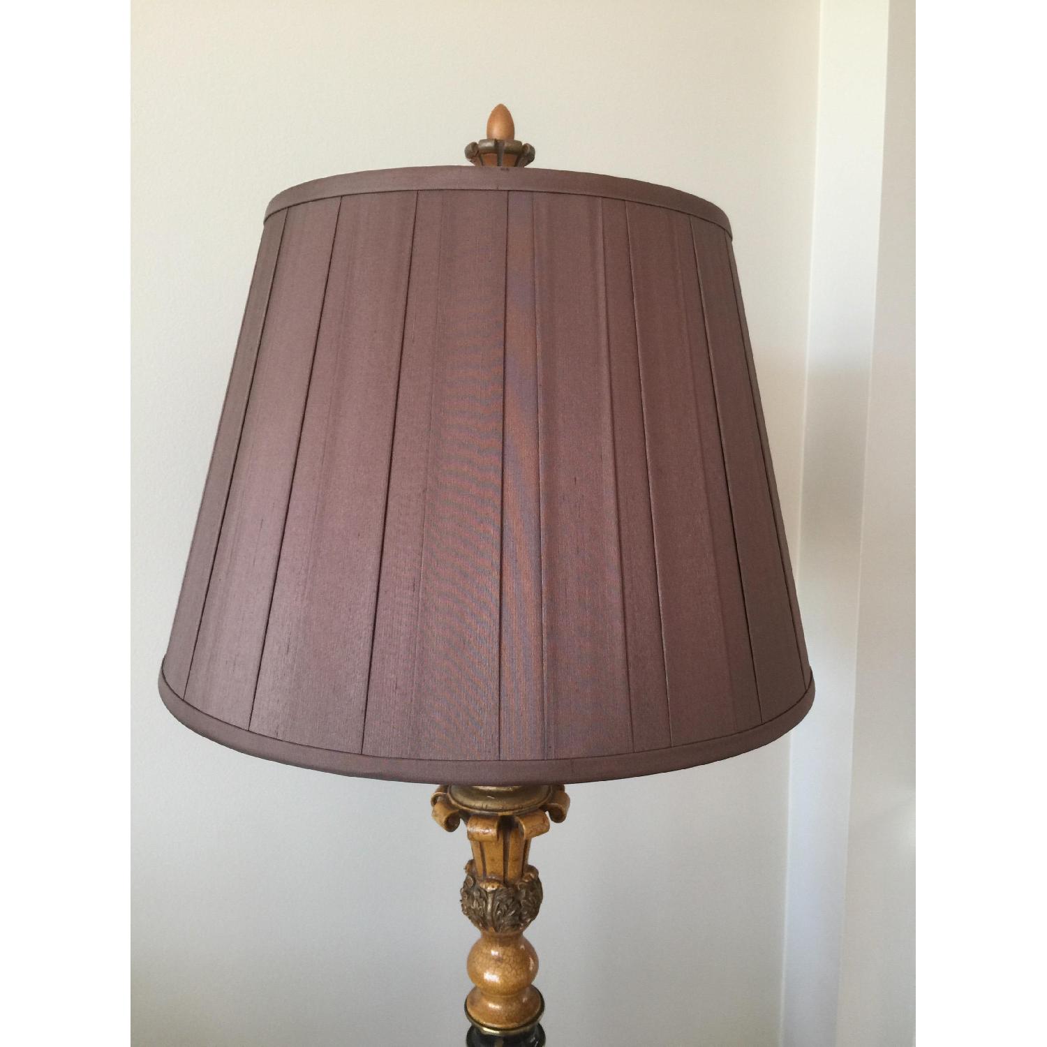 Edgar Reeves Carved Wood & Marble Floor Lamps - image-2