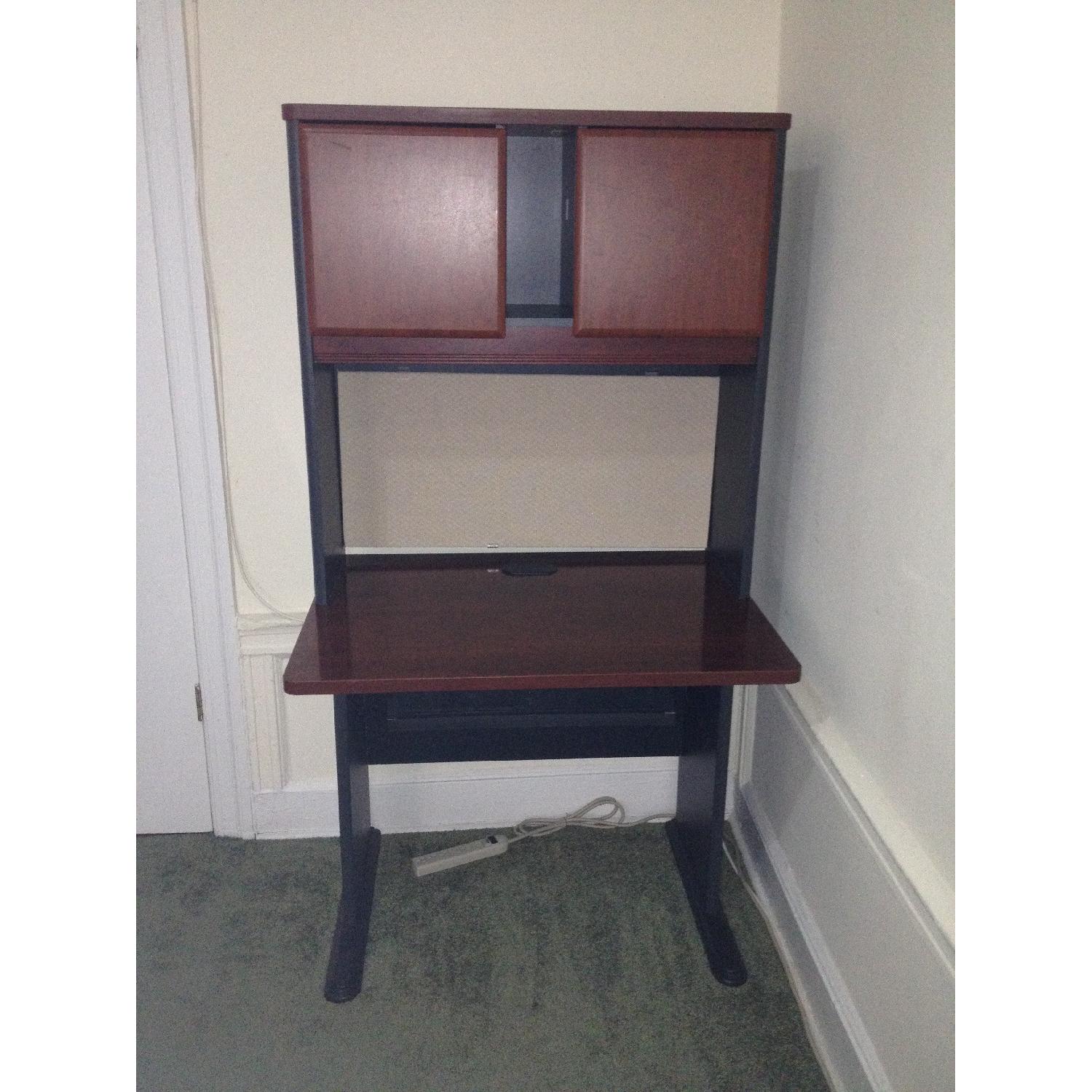 Bush Business Furniture Series Desk & Hutch in Hansen Cherry AptDeco