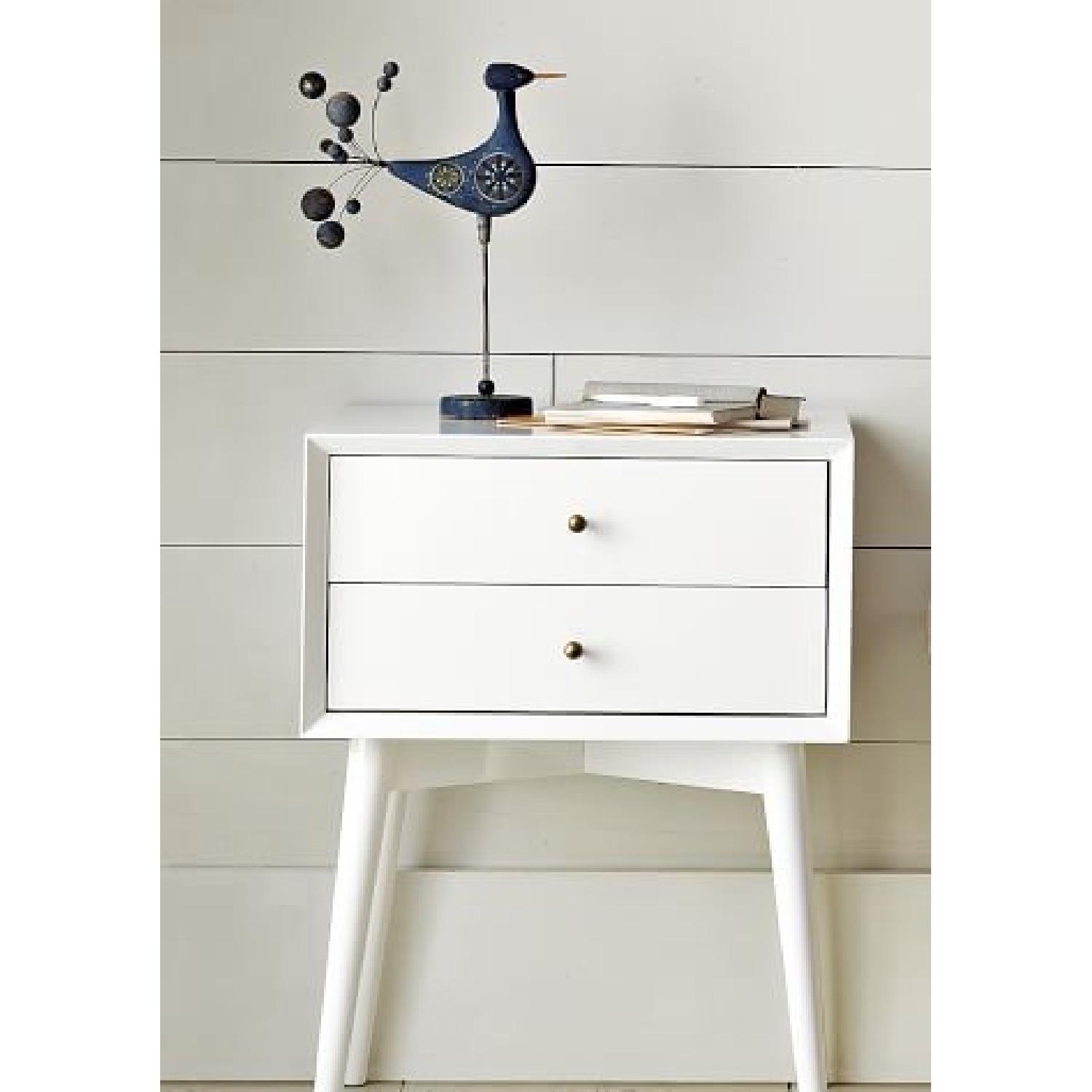 West Elm Mid Century White Nightstands - image-1