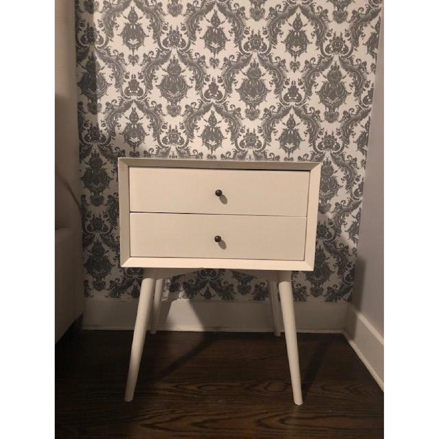 West Elm Mid Century White Nightstands - image-2