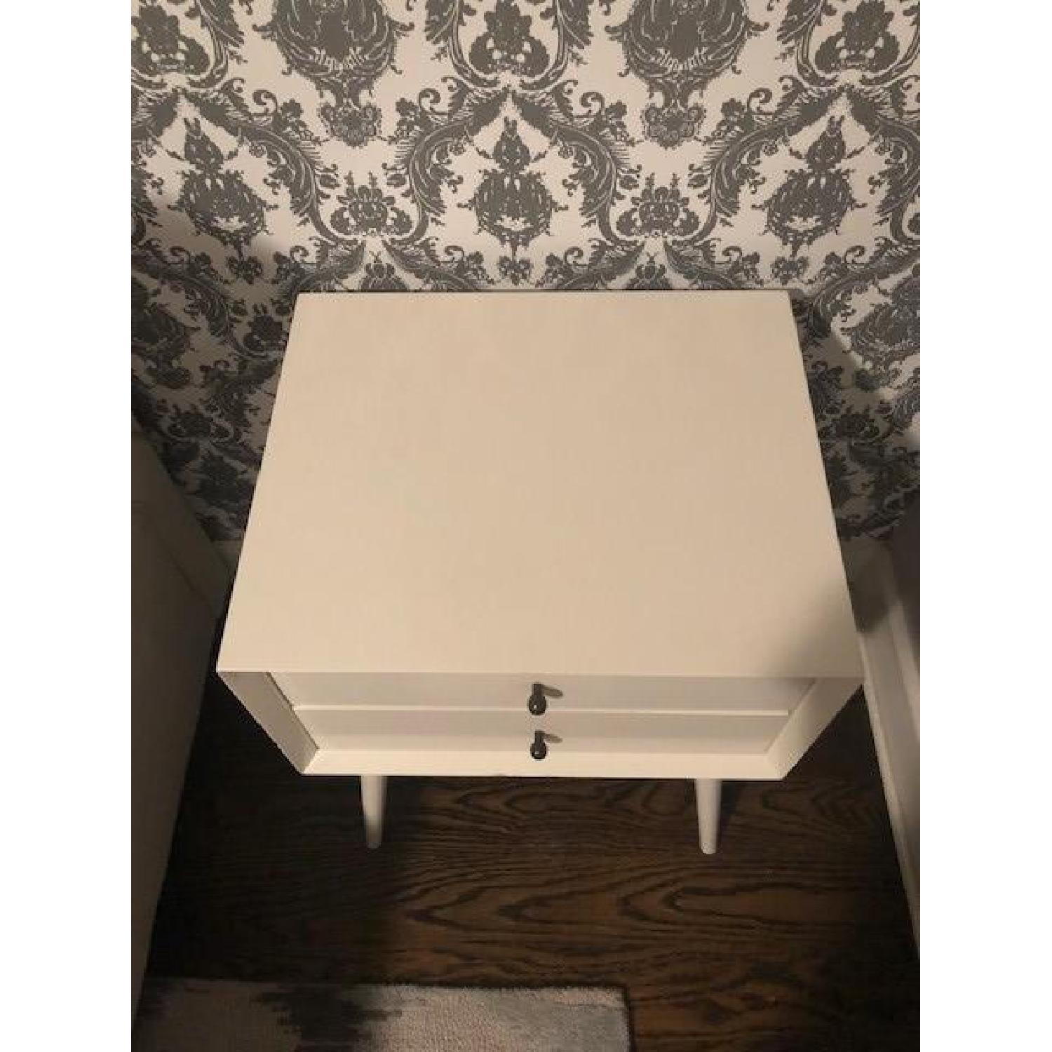 West Elm Mid Century White Nightstands - image-3