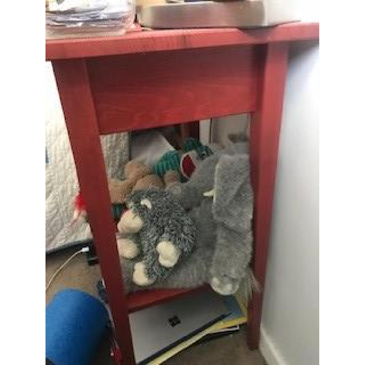 Ikea Hemnes Red Side Table w/ Custom Hardware - image-2