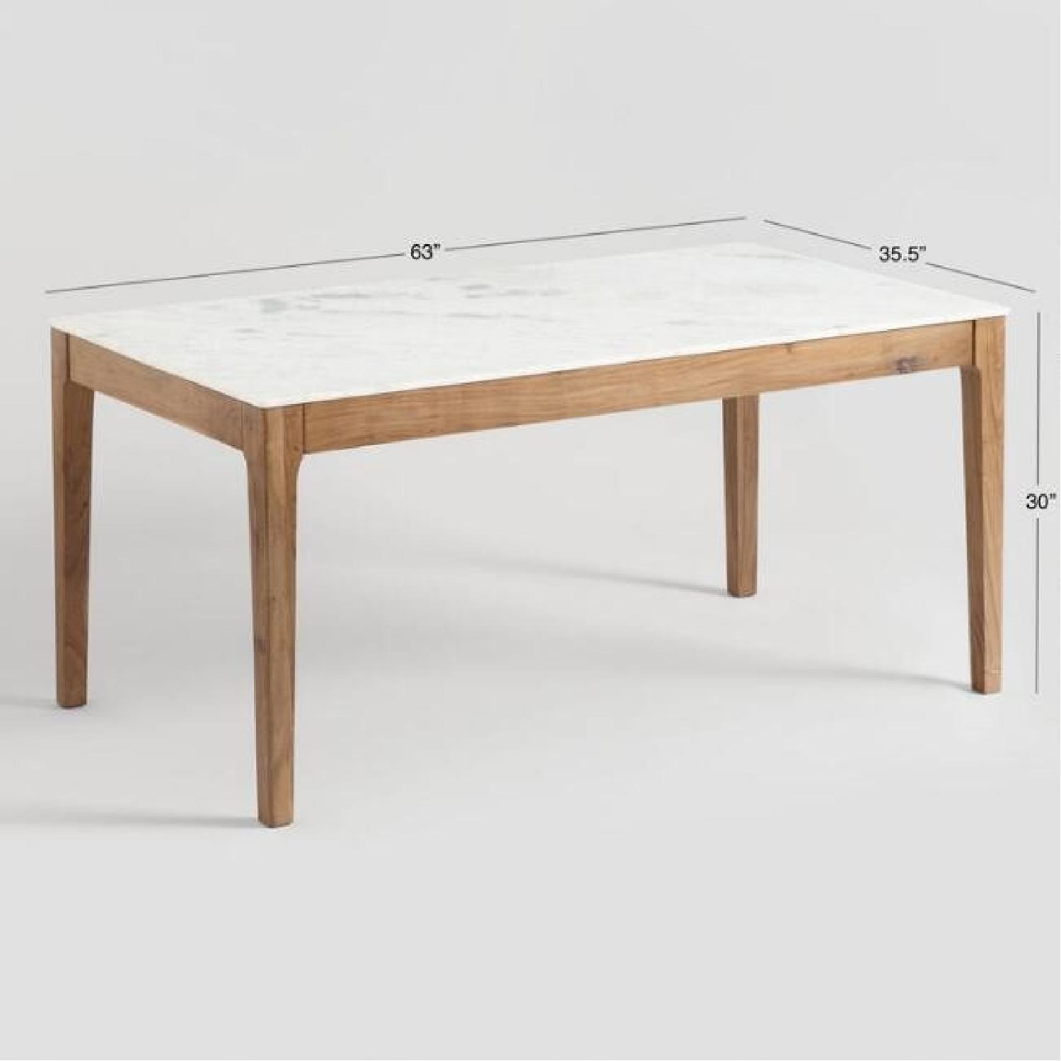 World Market Marble Top & Acacia Wood Fletcher Dining Table - image-6
