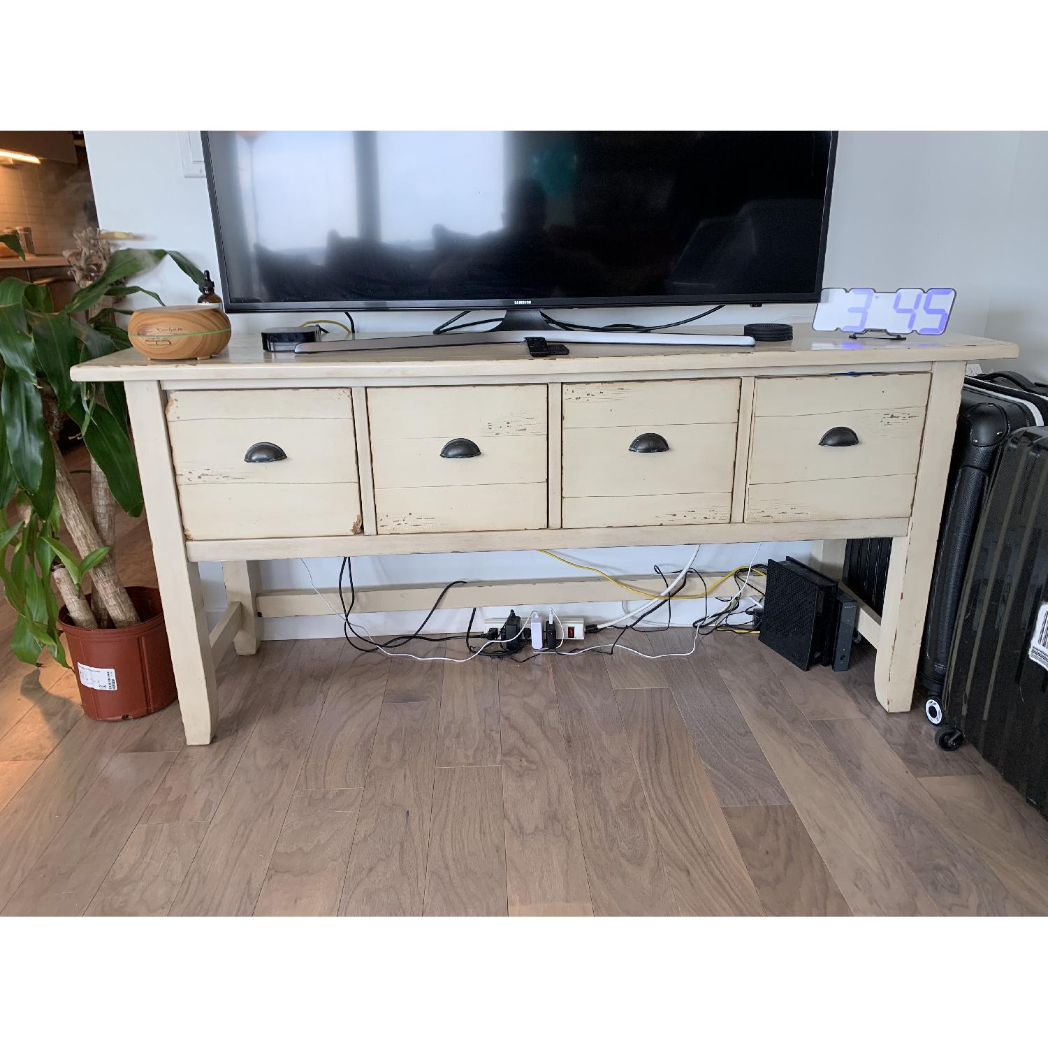 Pottery Barn White Entertainment Center AptDeco