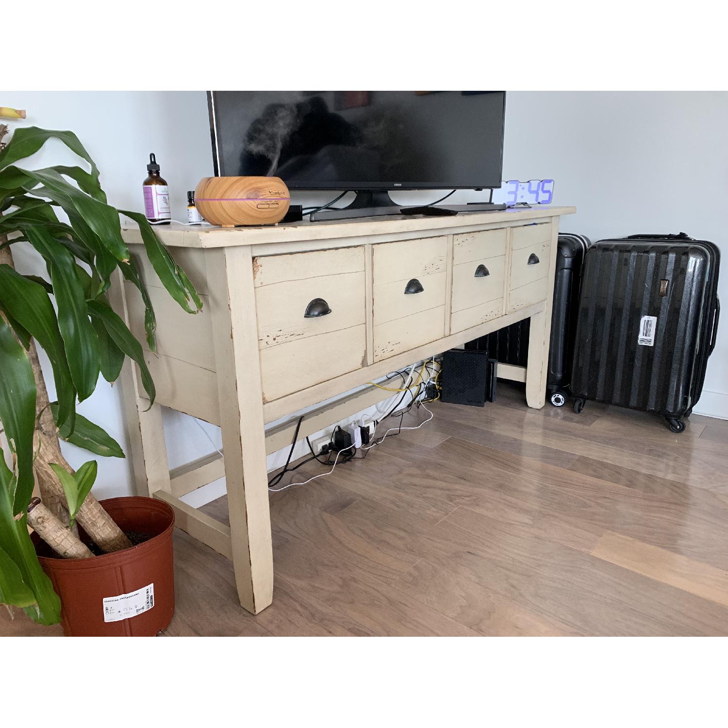 Pottery Barn White Entertainment Center AptDeco