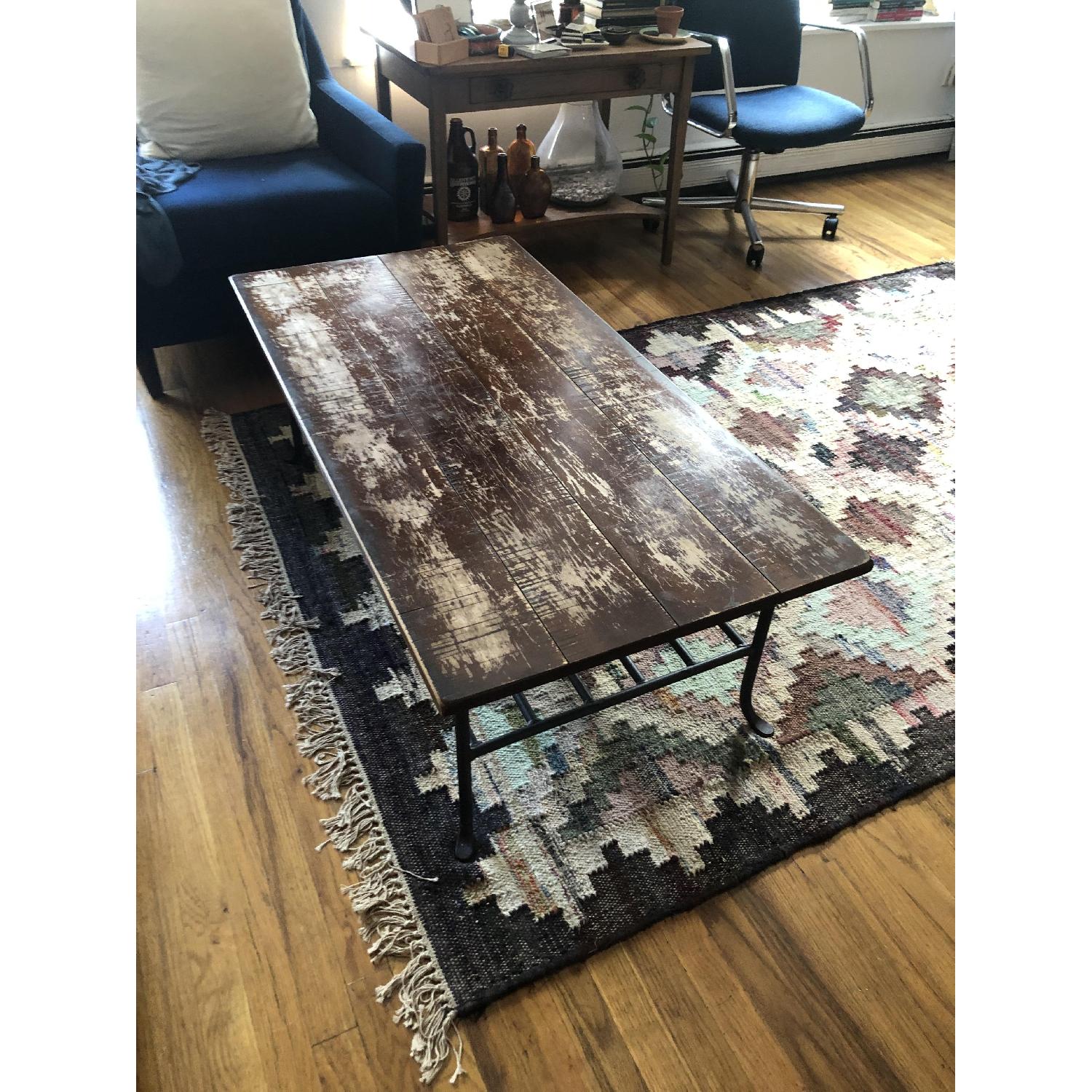 Restoration Hardware Distressed Wood Coffee Table - image-1