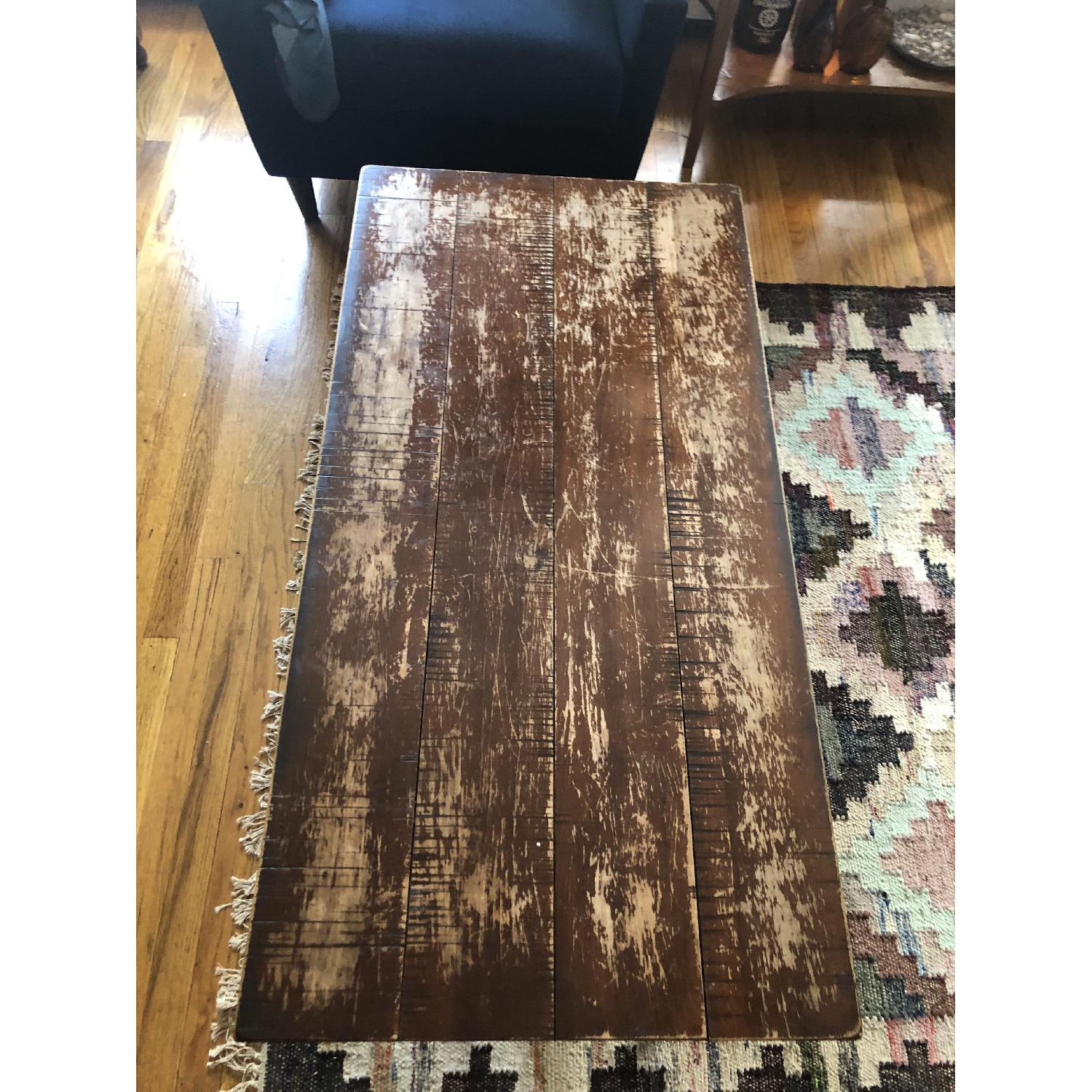 Restoration Hardware Distressed Wood Coffee Table - image-3