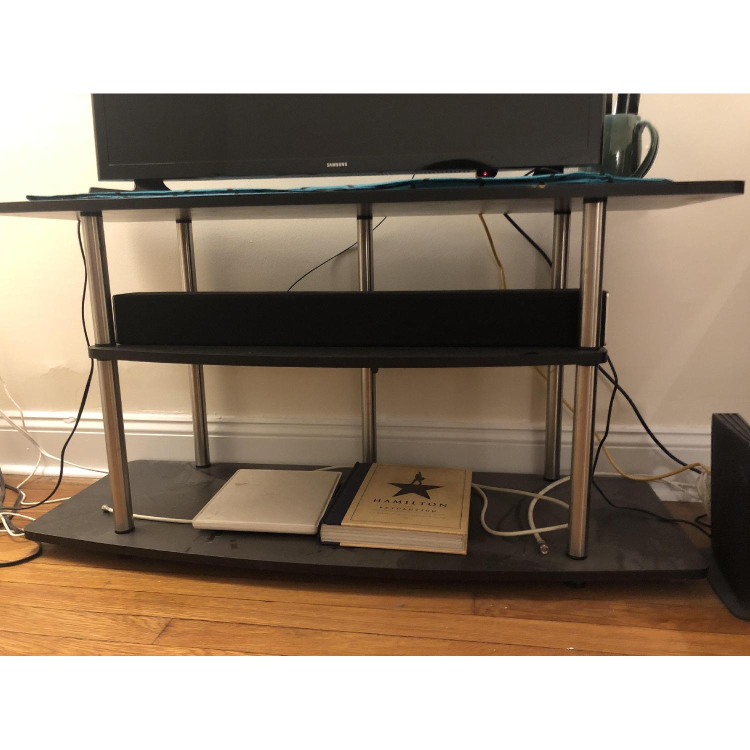 Black Wood & Metal TV Console - image-1