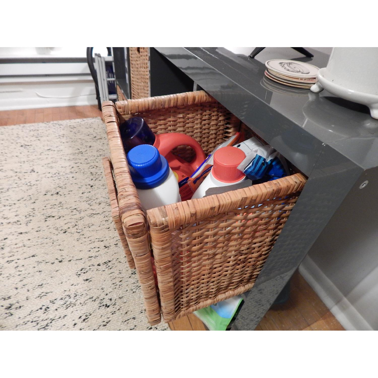 TV Stand w/ 4 Wicker Storage Baskets - image-3