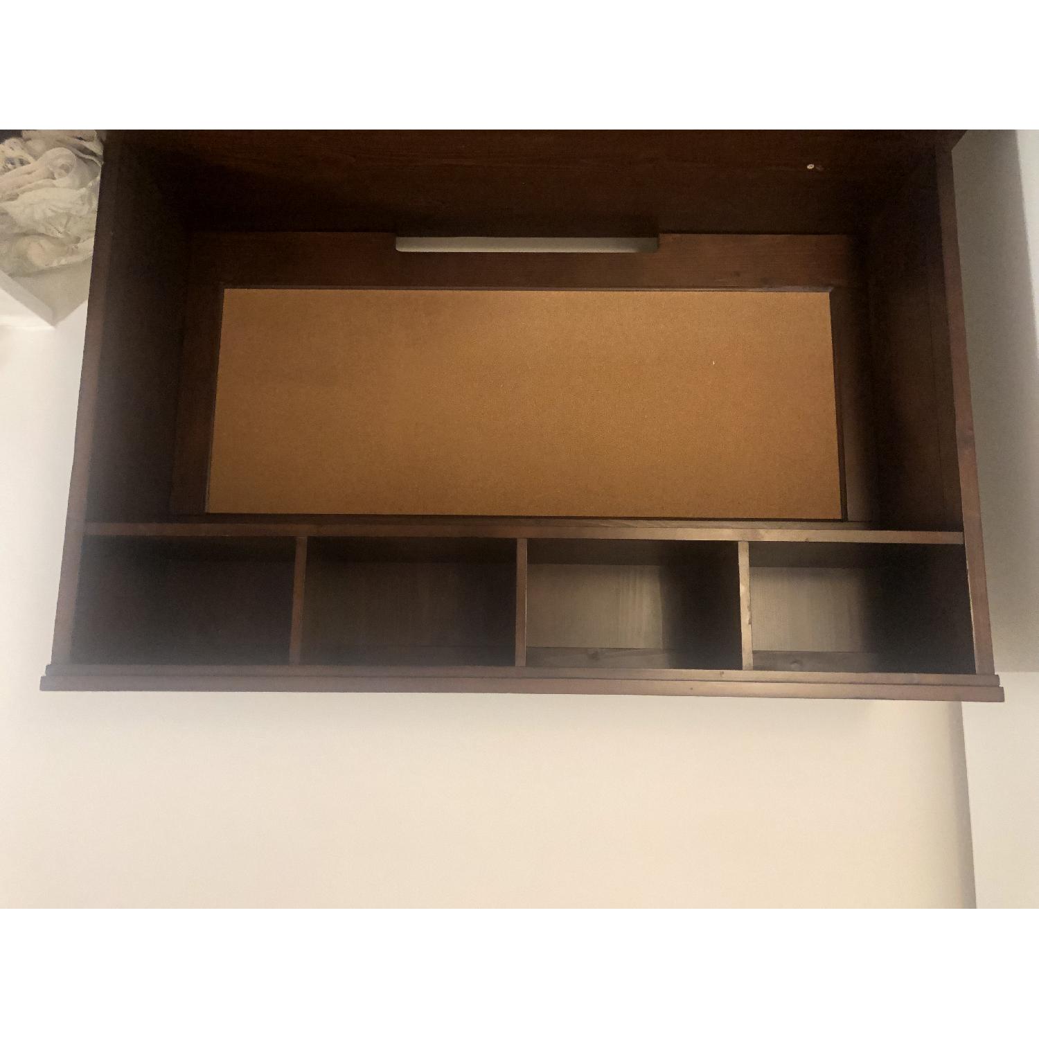 Pottery Barn Beadboard Space Saving Desk & Hutch - image-9