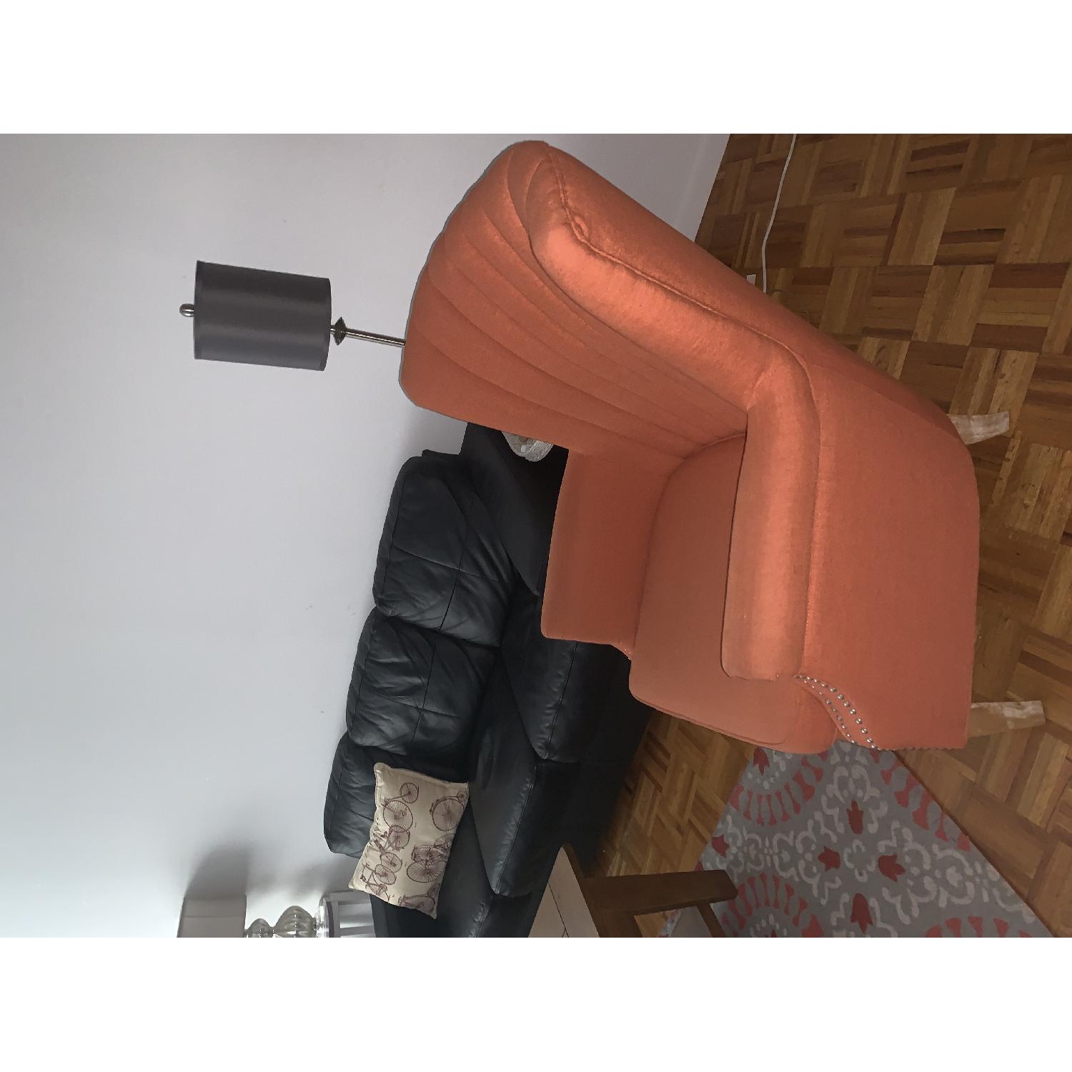 Ikea Black Faux Leather 3 Seater Sofa - image-2