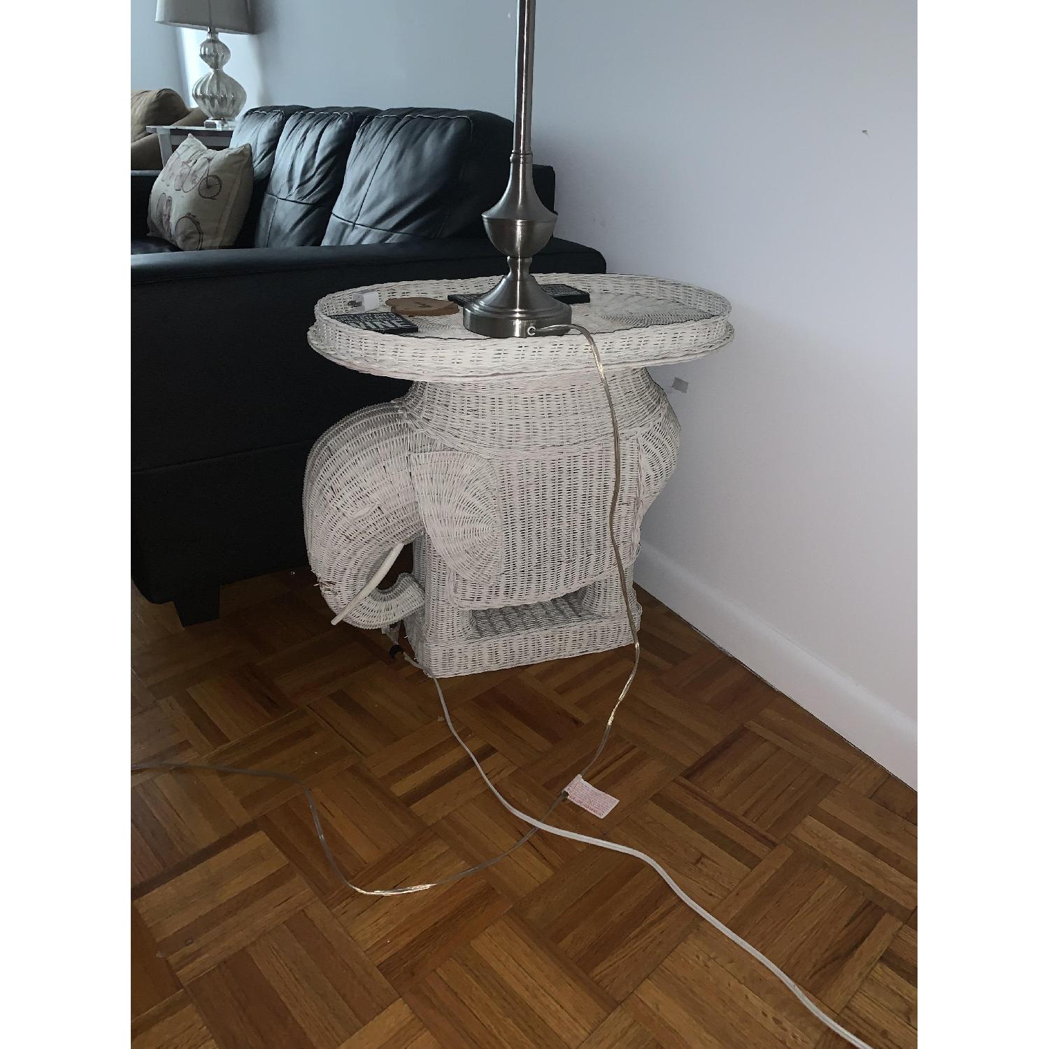 Ikea Black Faux Leather 3 Seater Sofa - image-3